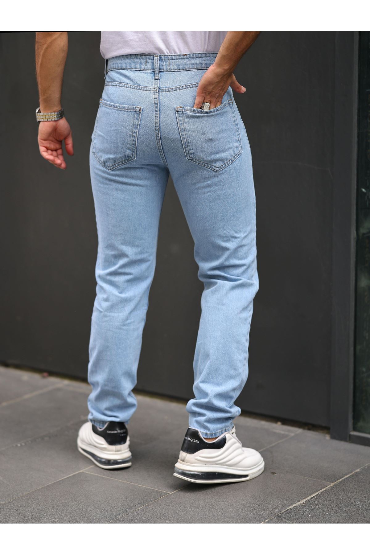 Erkek BAGGY COMSTAR Salaş Bol Ve Rahat Kalıp Jeans Pantolon BUZ MAVİ