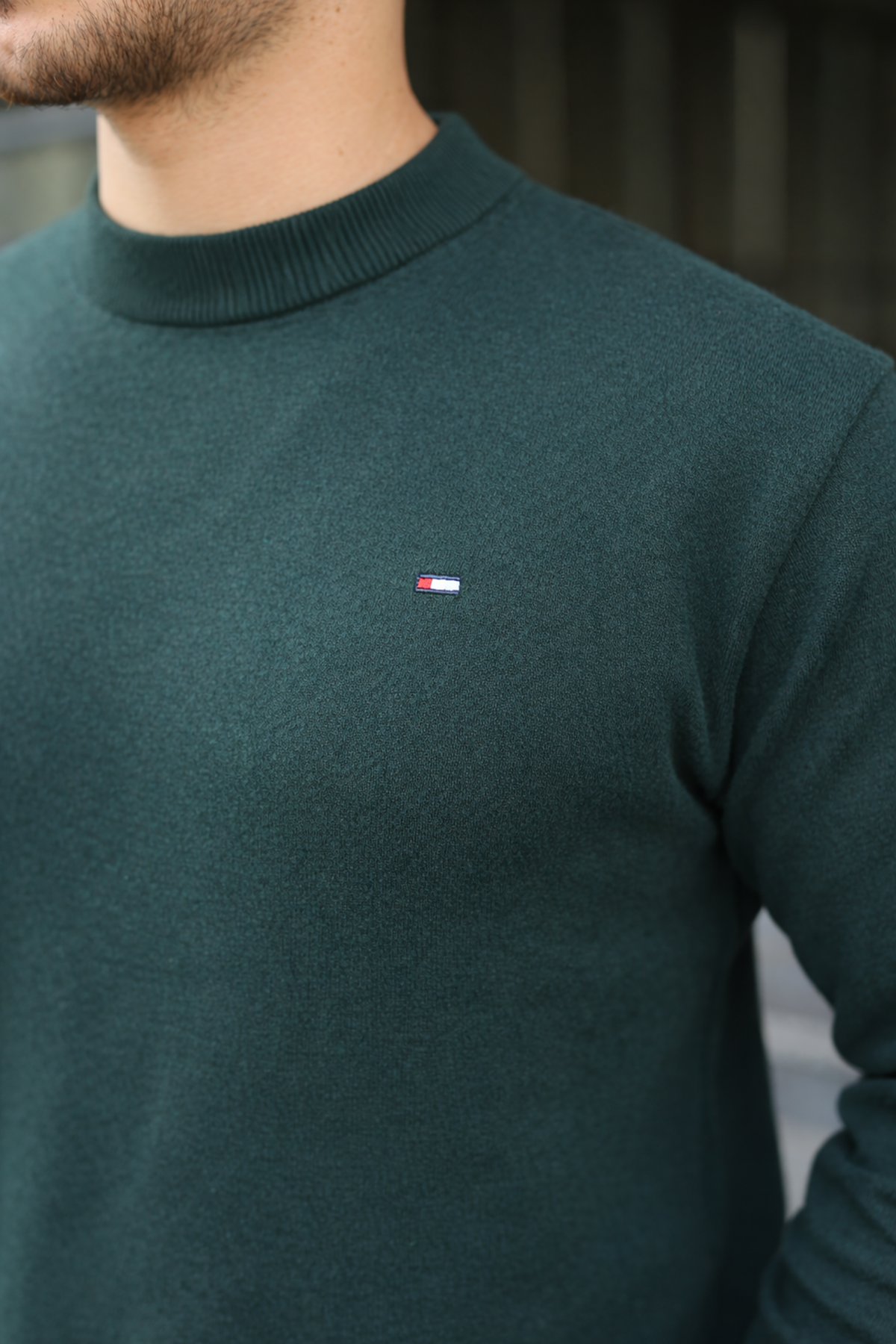 Erkek Yarım Balıkçı Yaka Günlük Nefti Triko Kazak