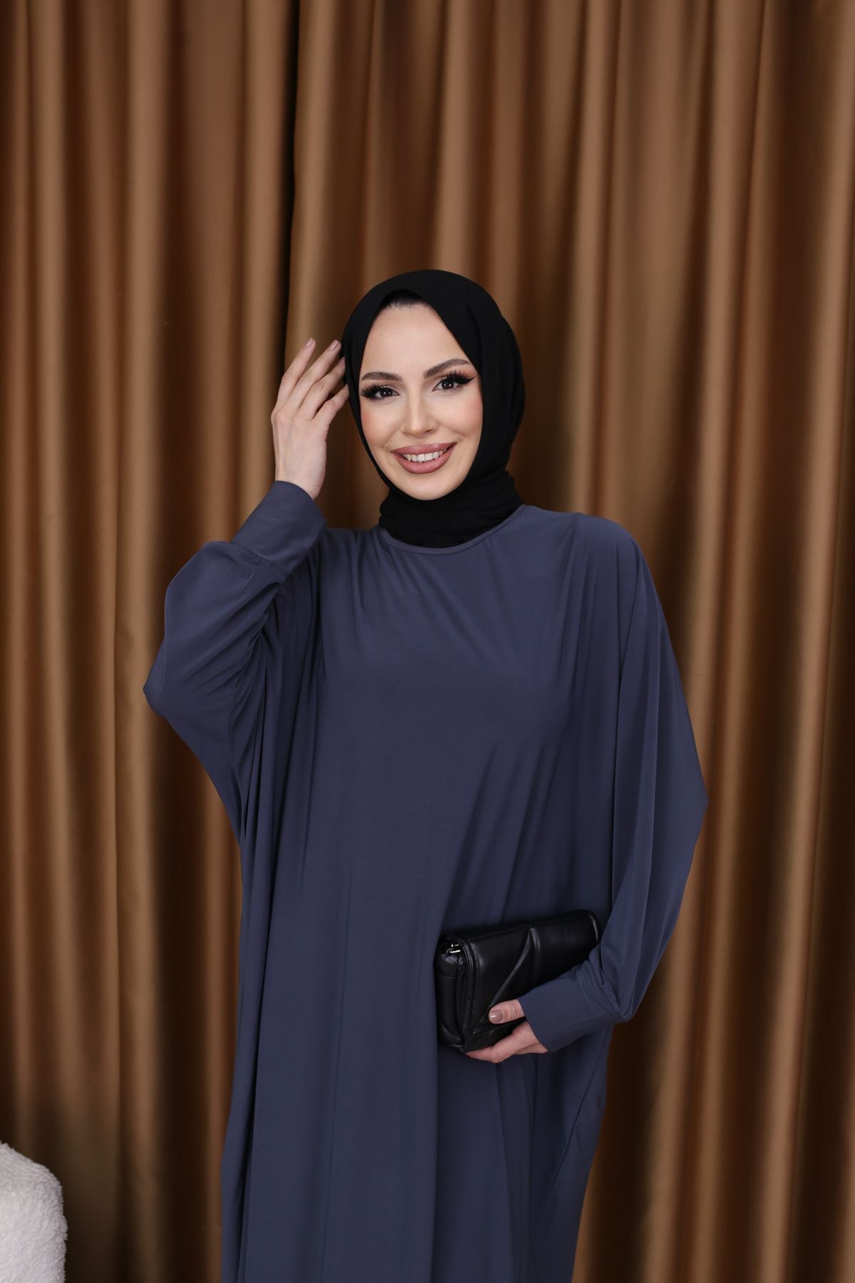 Kadın Trend Basic Uzun Kollu Füme Namaz Elbisesi