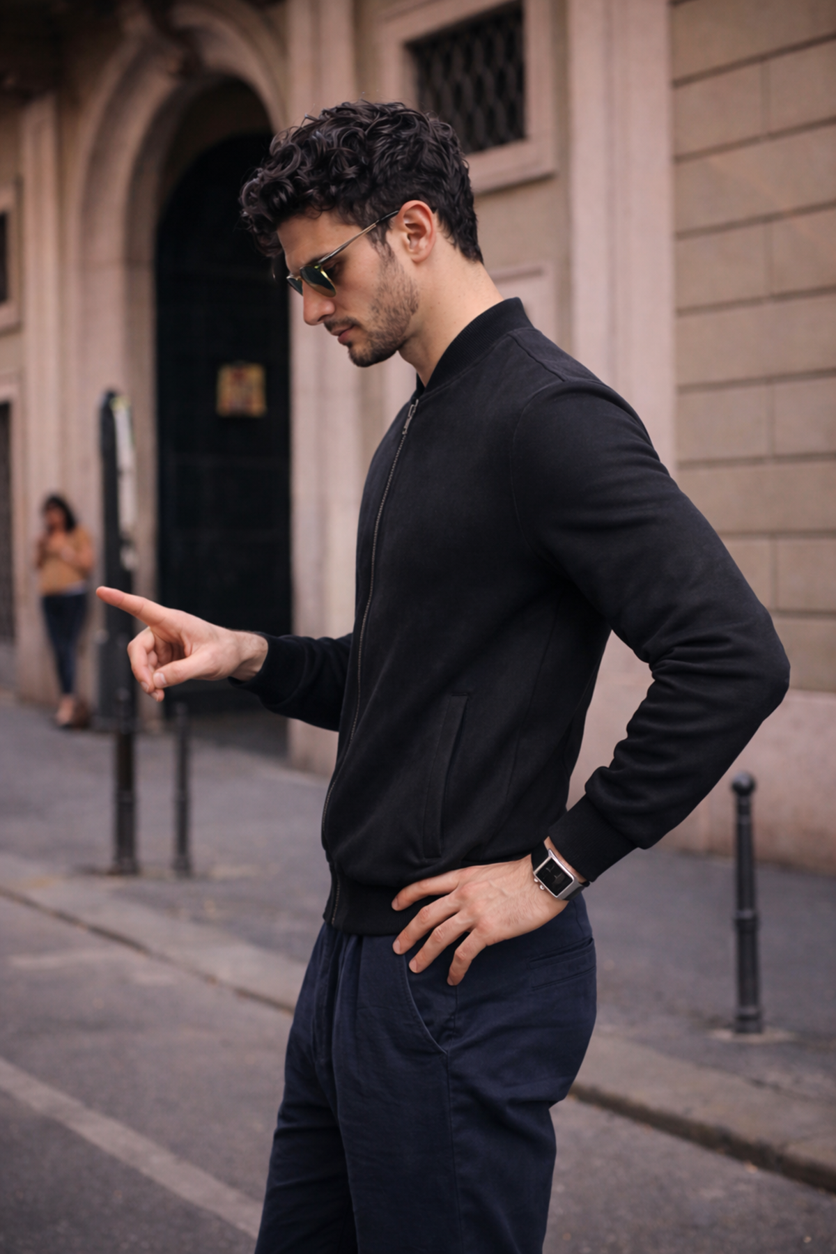 Erkek Relax Fit Siyah Süet Nubuk Ceket