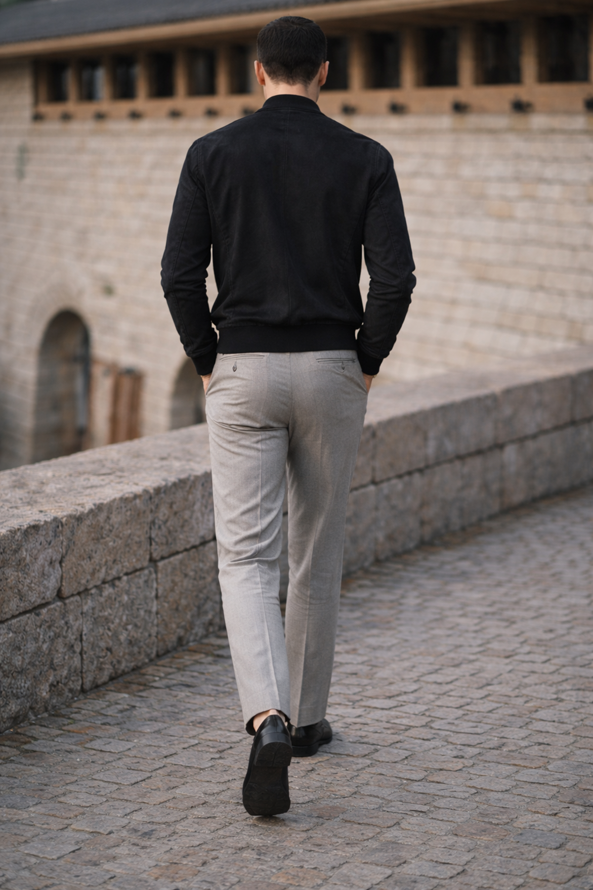 Erkek Smart Casual Siyah Nubuk Ceket