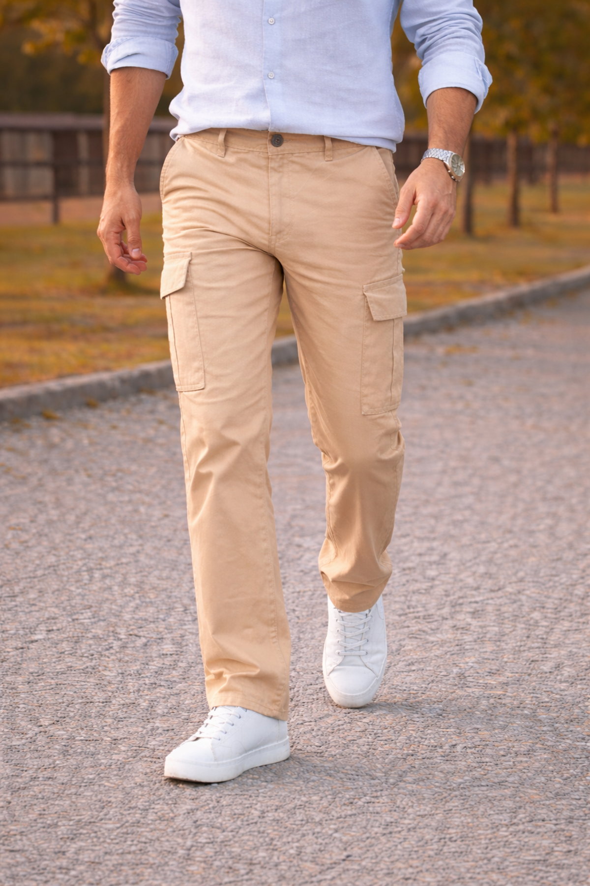 Erkek Premium Comfort Taş Kargo Baggy Pantolon