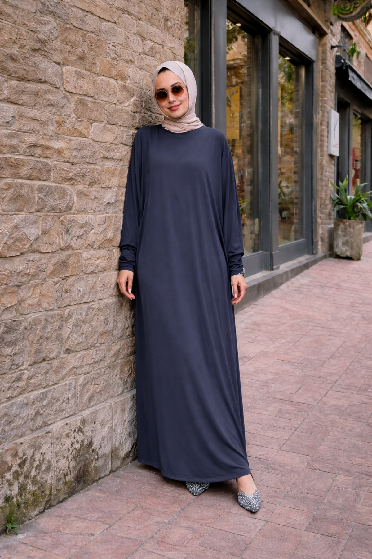 Kadın Premium Comfort Uzun Füme Namaz Elbisesi