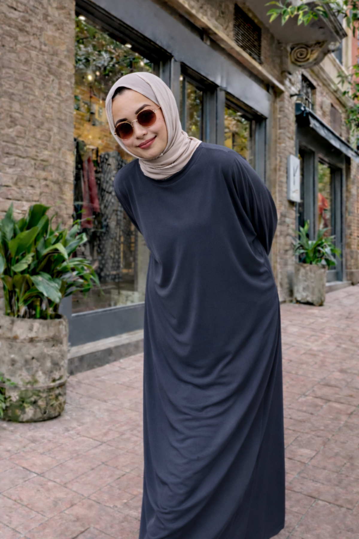 Kadın Premium Comfort Uzun Füme Namaz Elbisesi