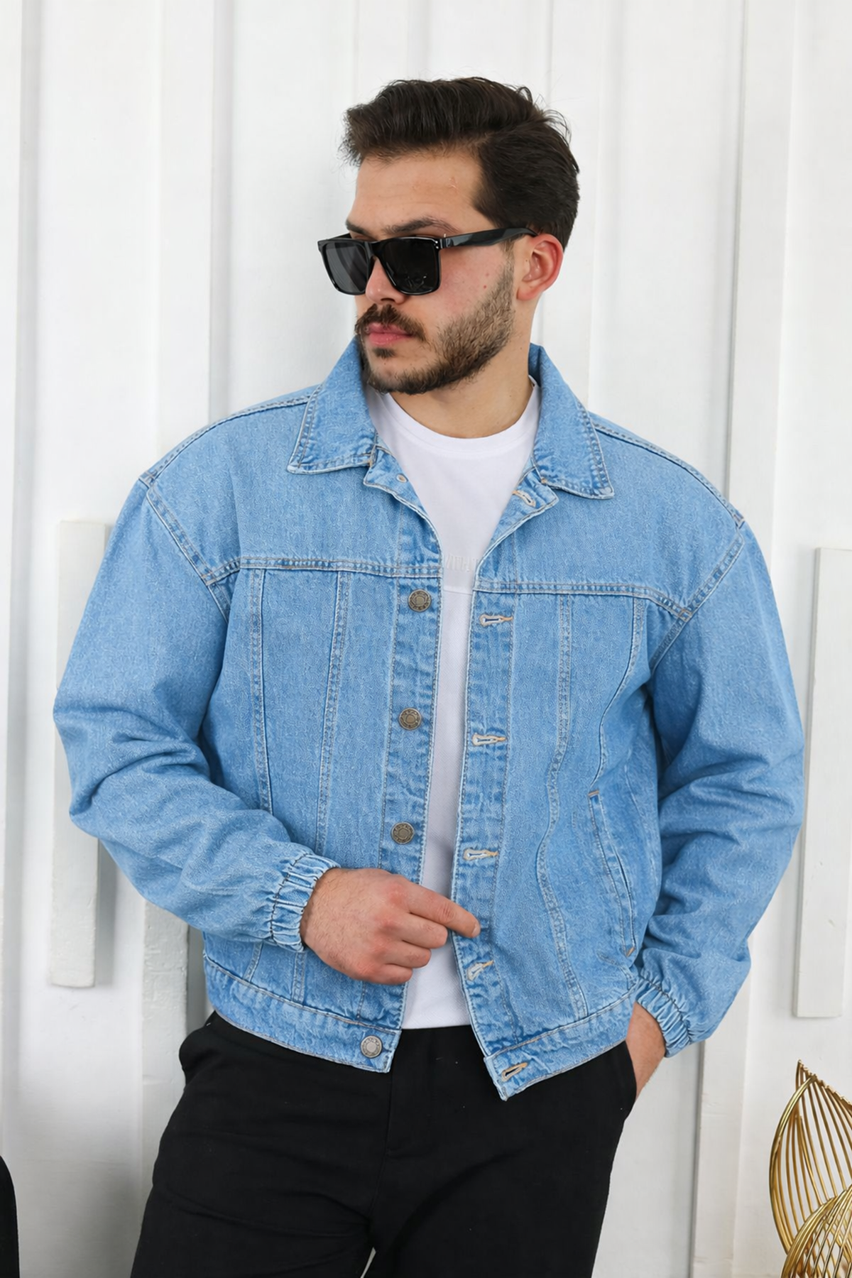 Kol Büzgülü Kot Ceket