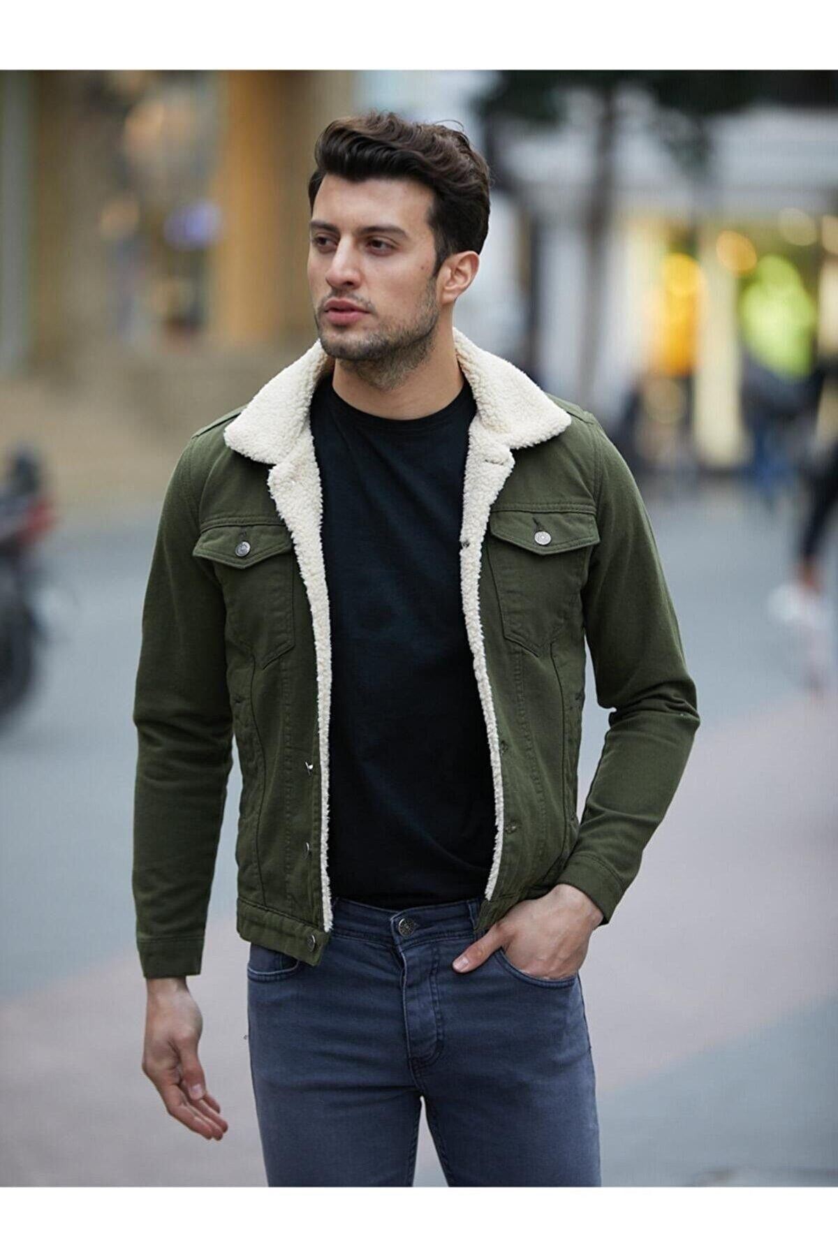 Erkek Içi Kürklü Kot Ceket