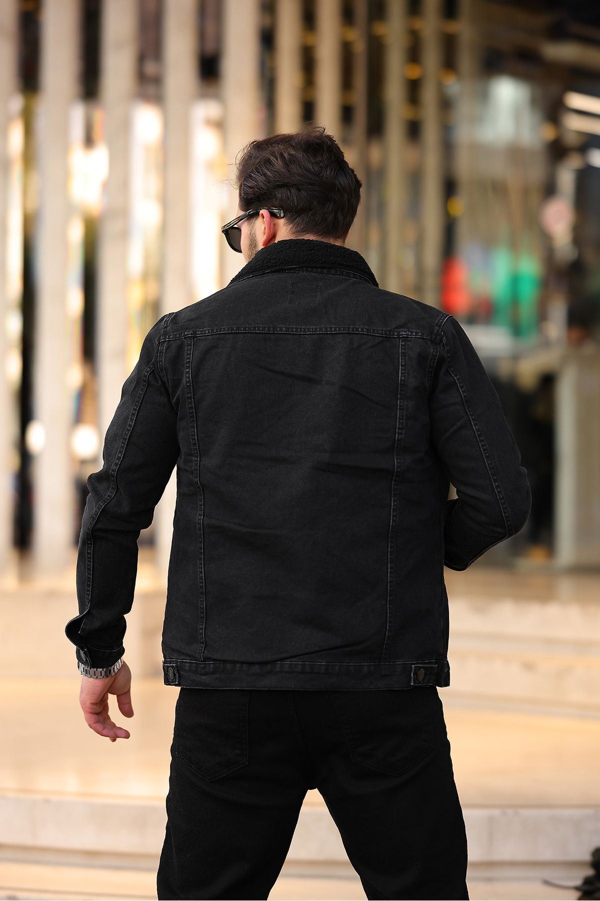 Erkek Trend Kışlık Içi Kürklü Kot Ceket Antrasit