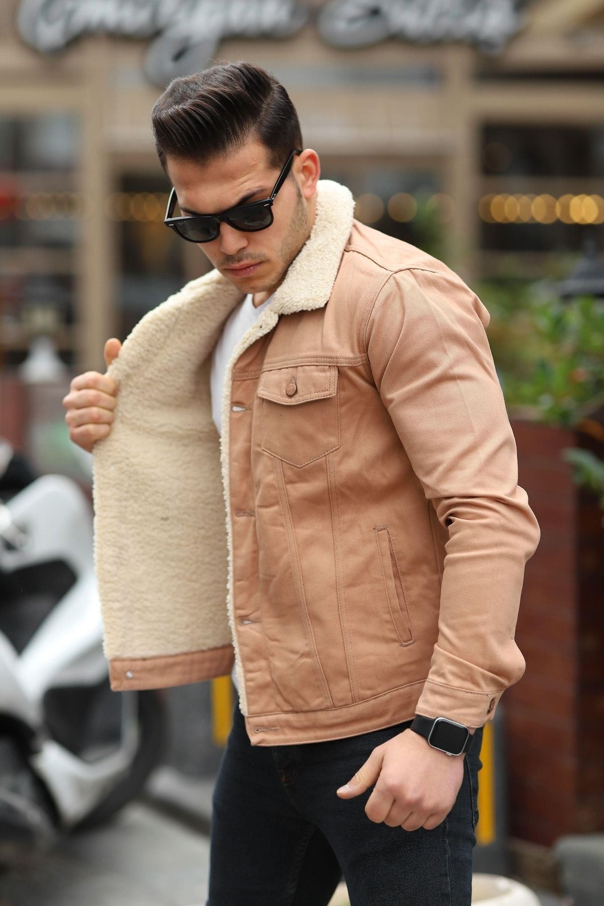 Erkek Içi Kürklü Kot Ceket
