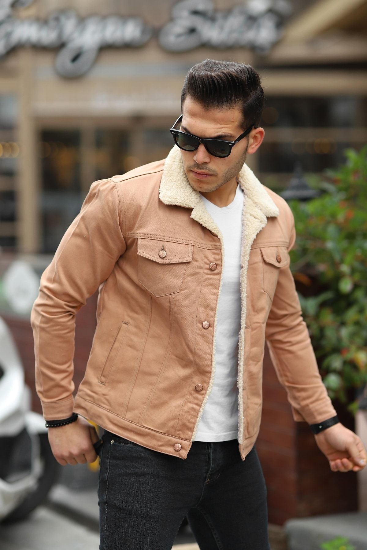 Erkek Içi Kürklü Kot Ceket