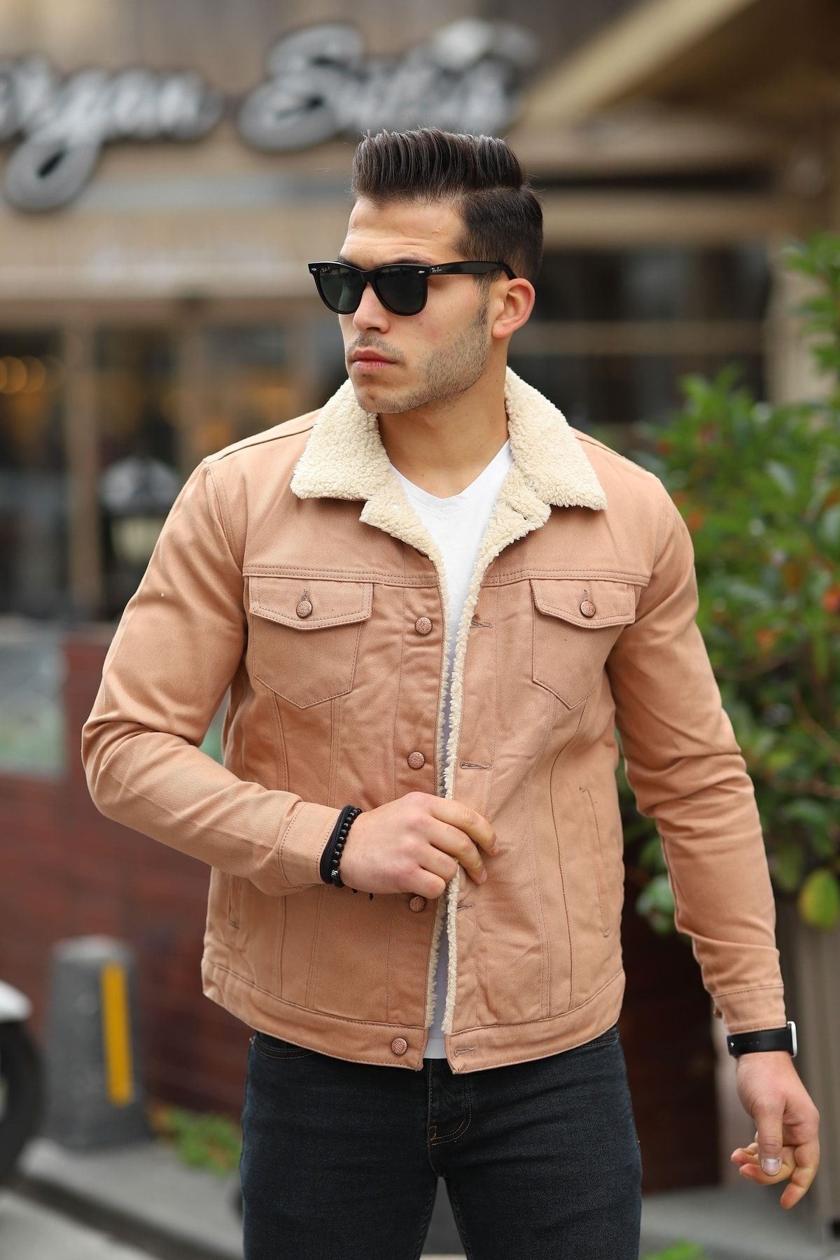 Erkek Içi Kürklü Kot Ceket
