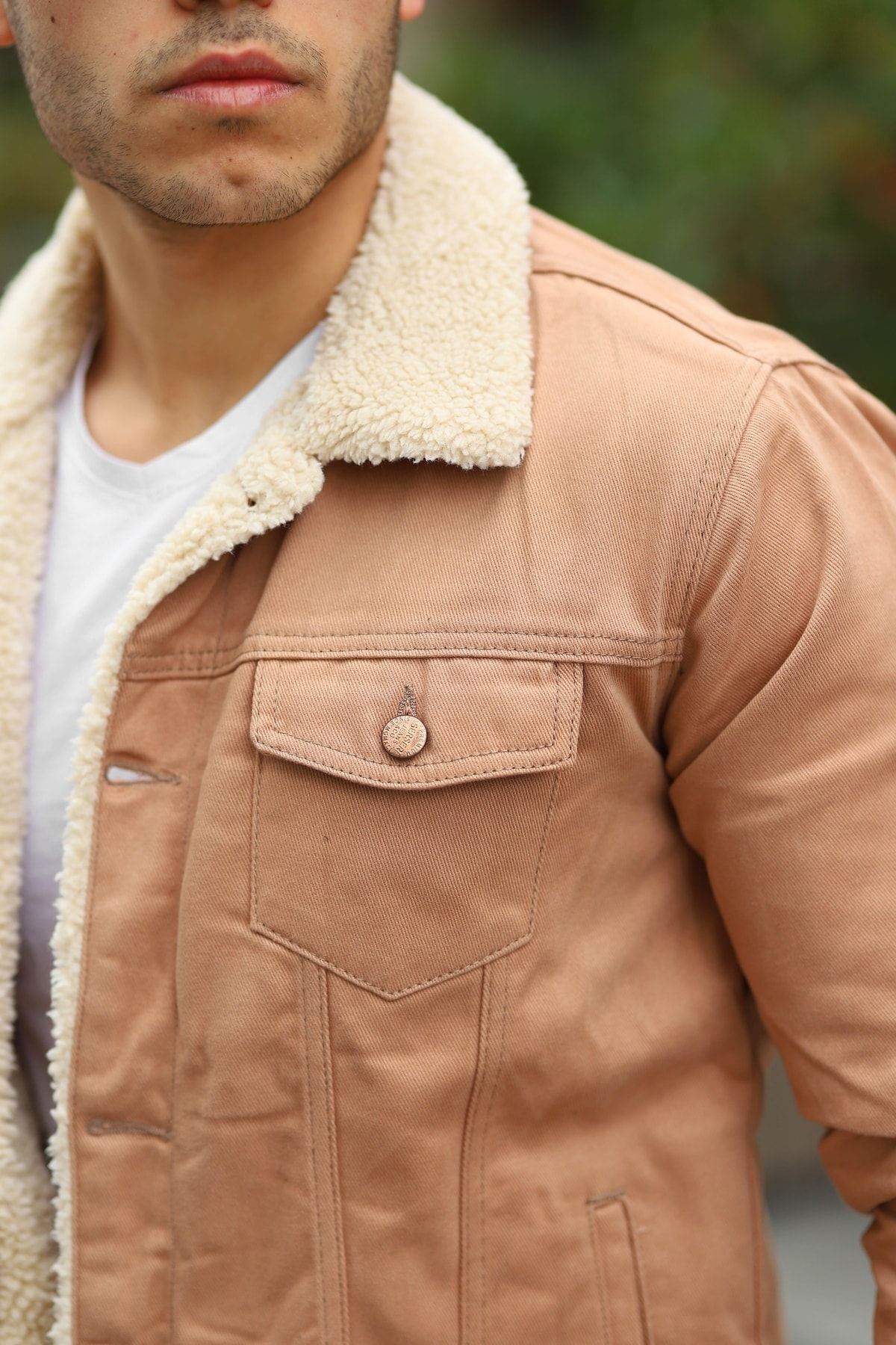 Erkek Içi Kürklü Kot Ceket