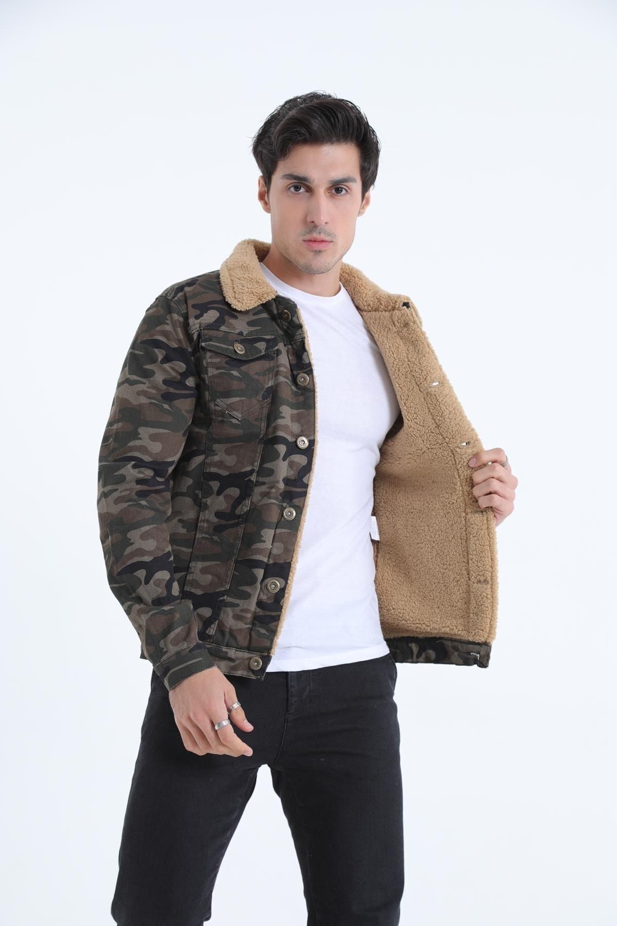Erkek Içi Kürklü Kot Ceket