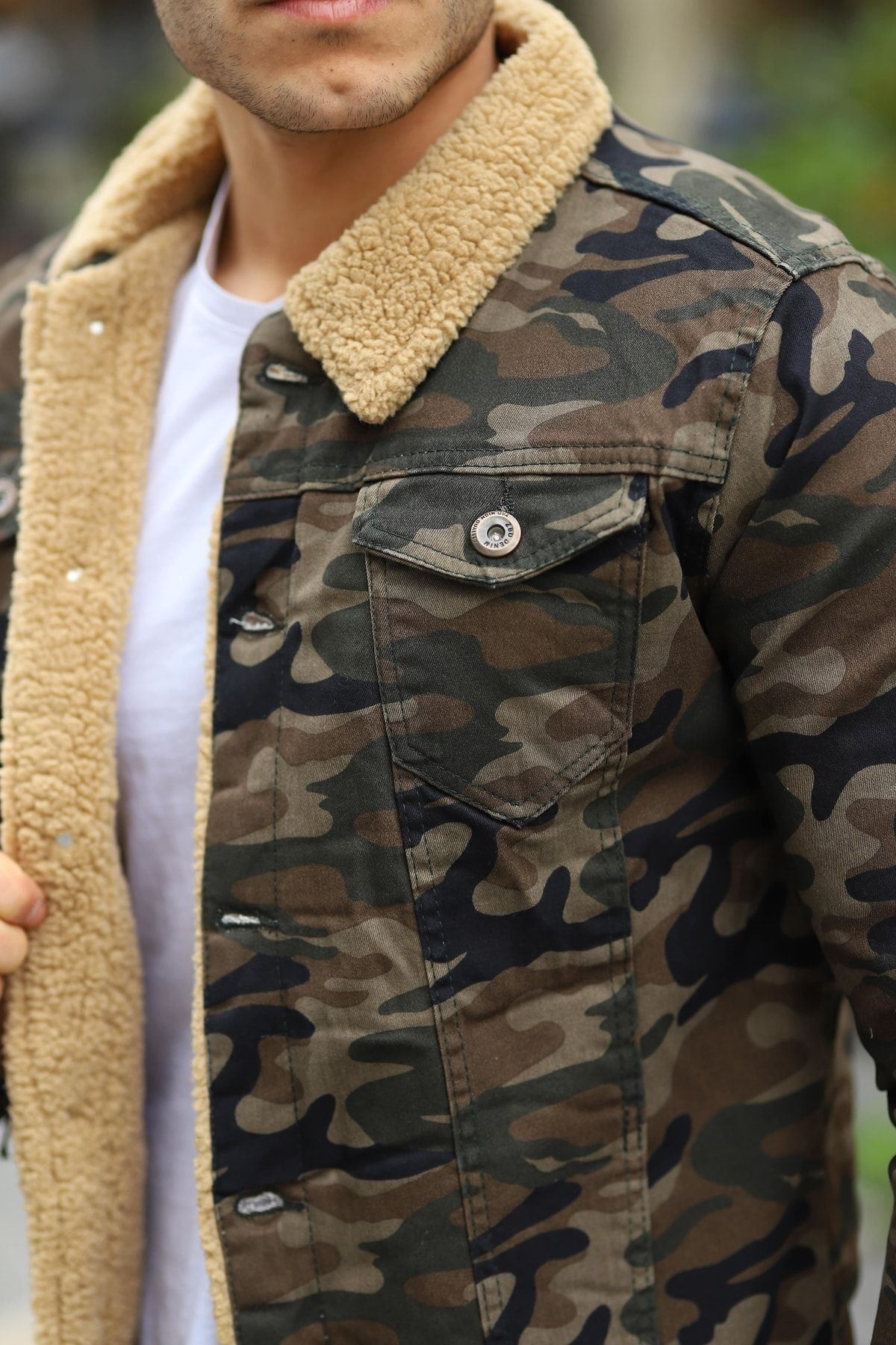 Erkek Içi Kürklü Kot Ceket