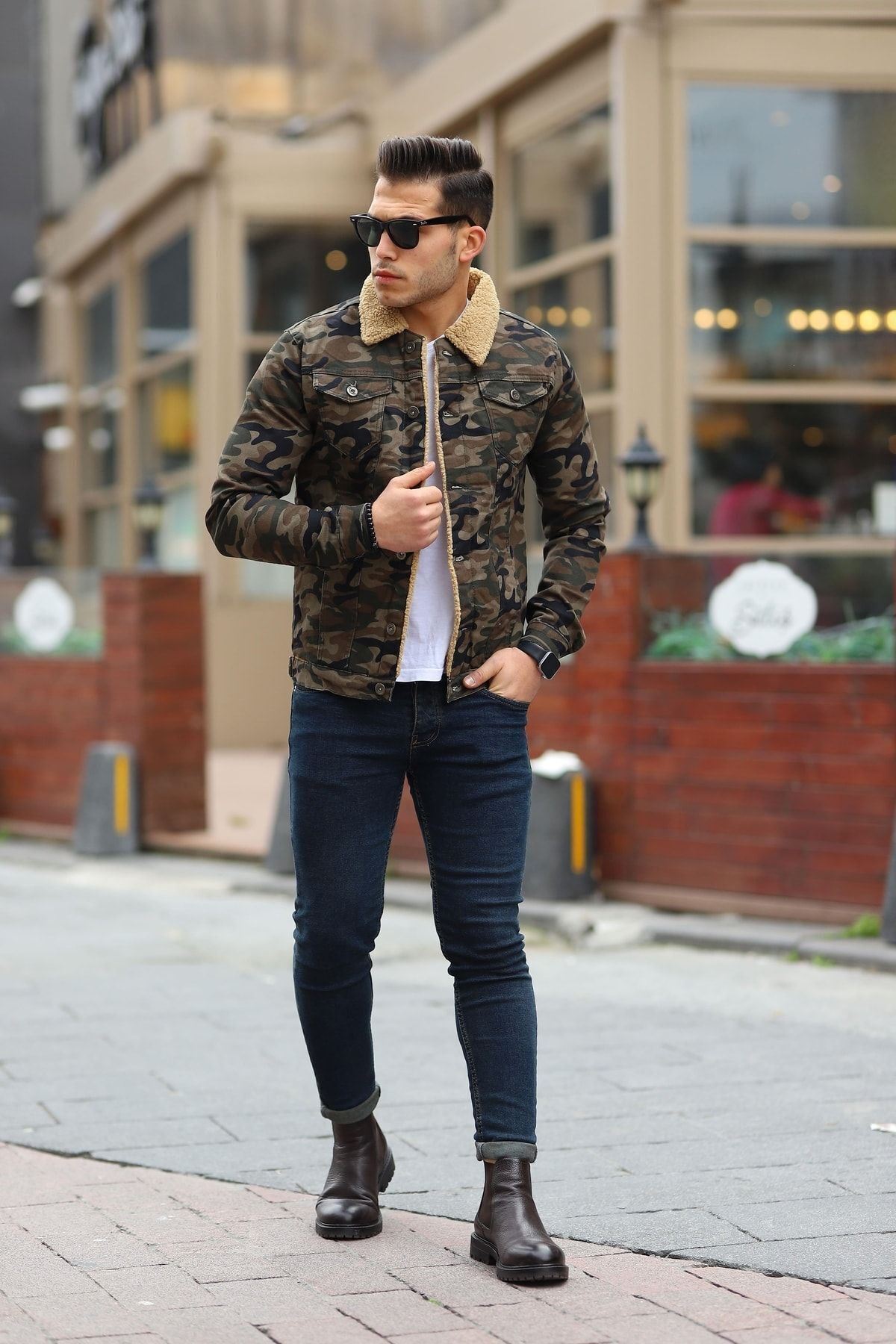 Erkek Içi Kürklü Kot Ceket