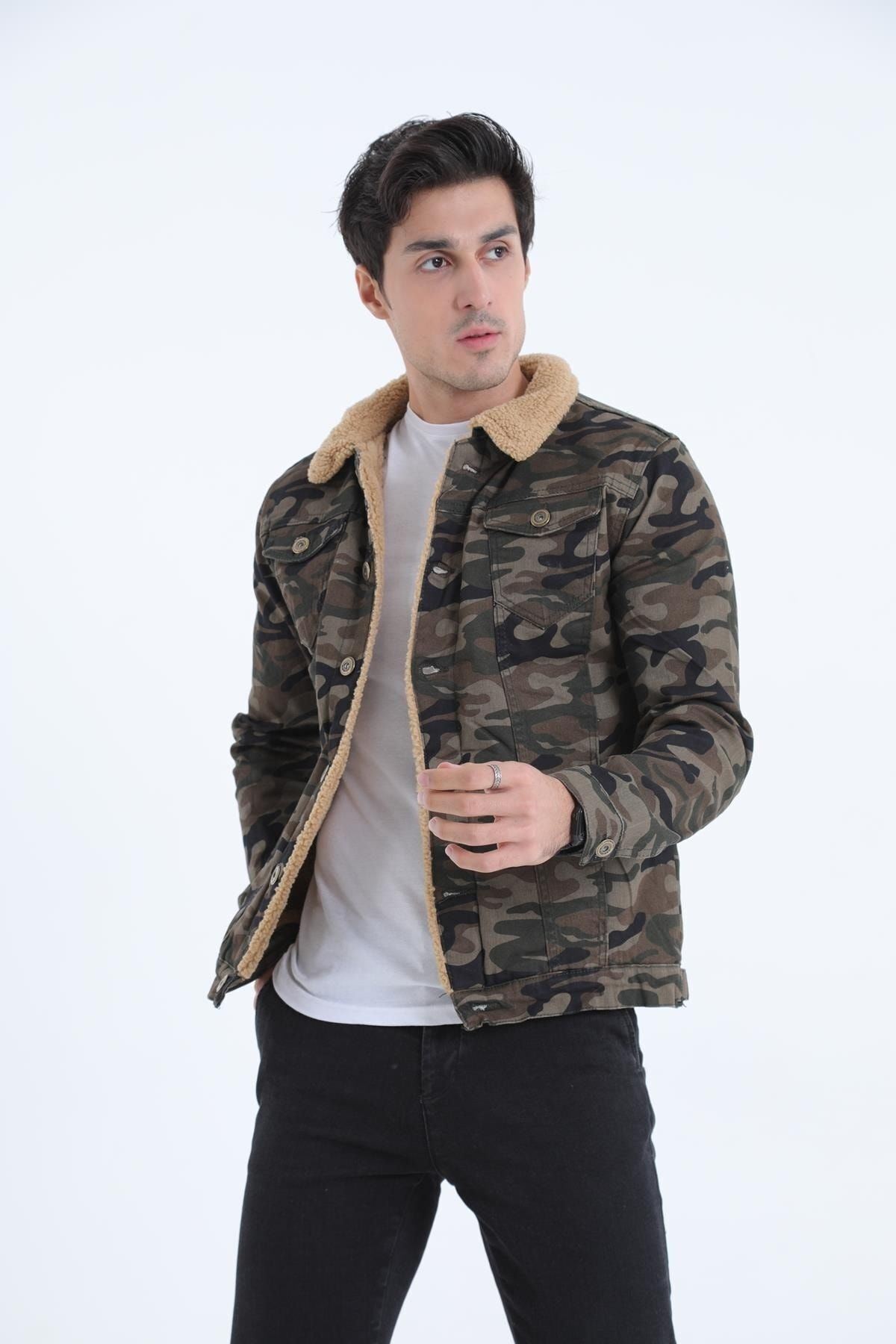 Erkek Içi Kürklü Kot Ceket