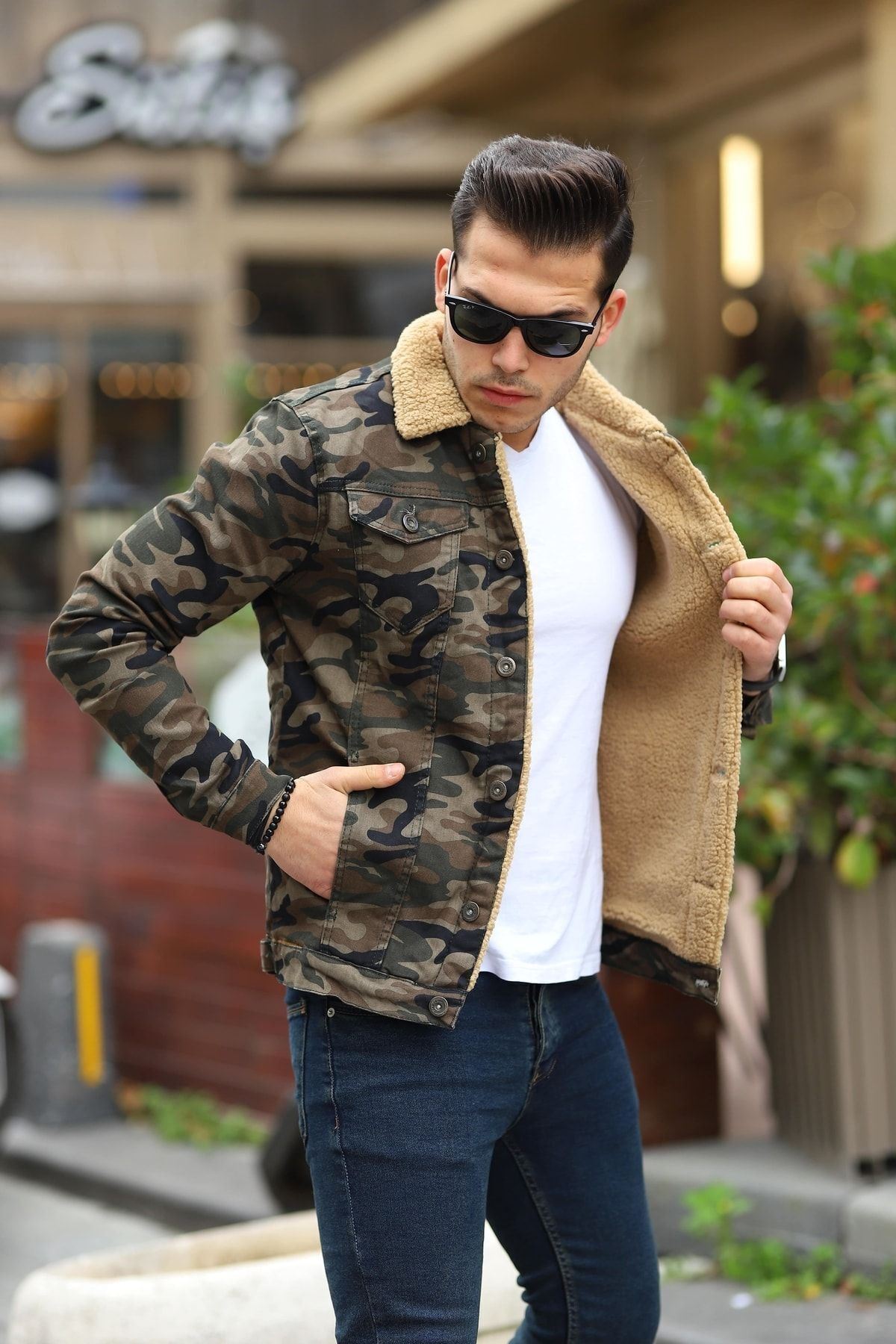 Erkek Içi Kürklü Kot Ceket