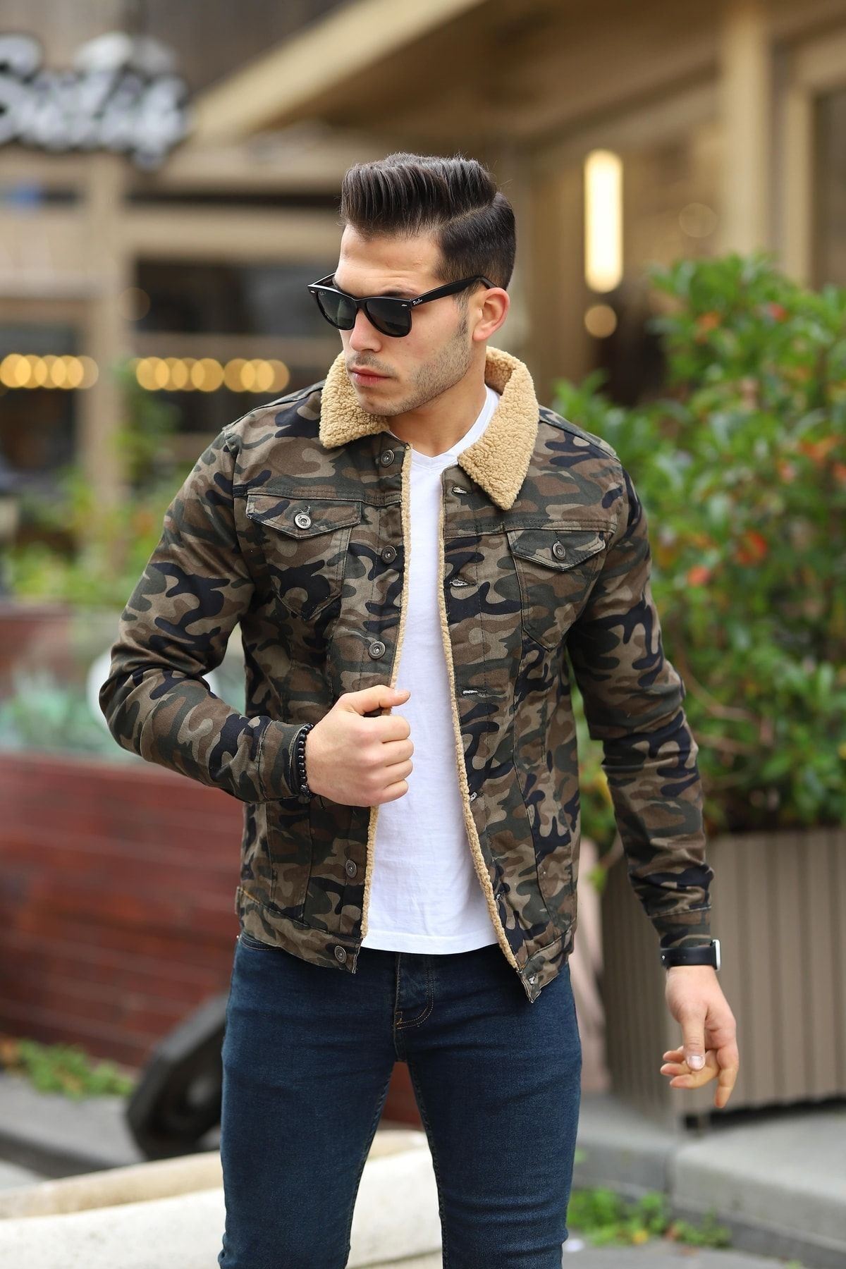 Erkek Içi Kürklü Kot Ceket