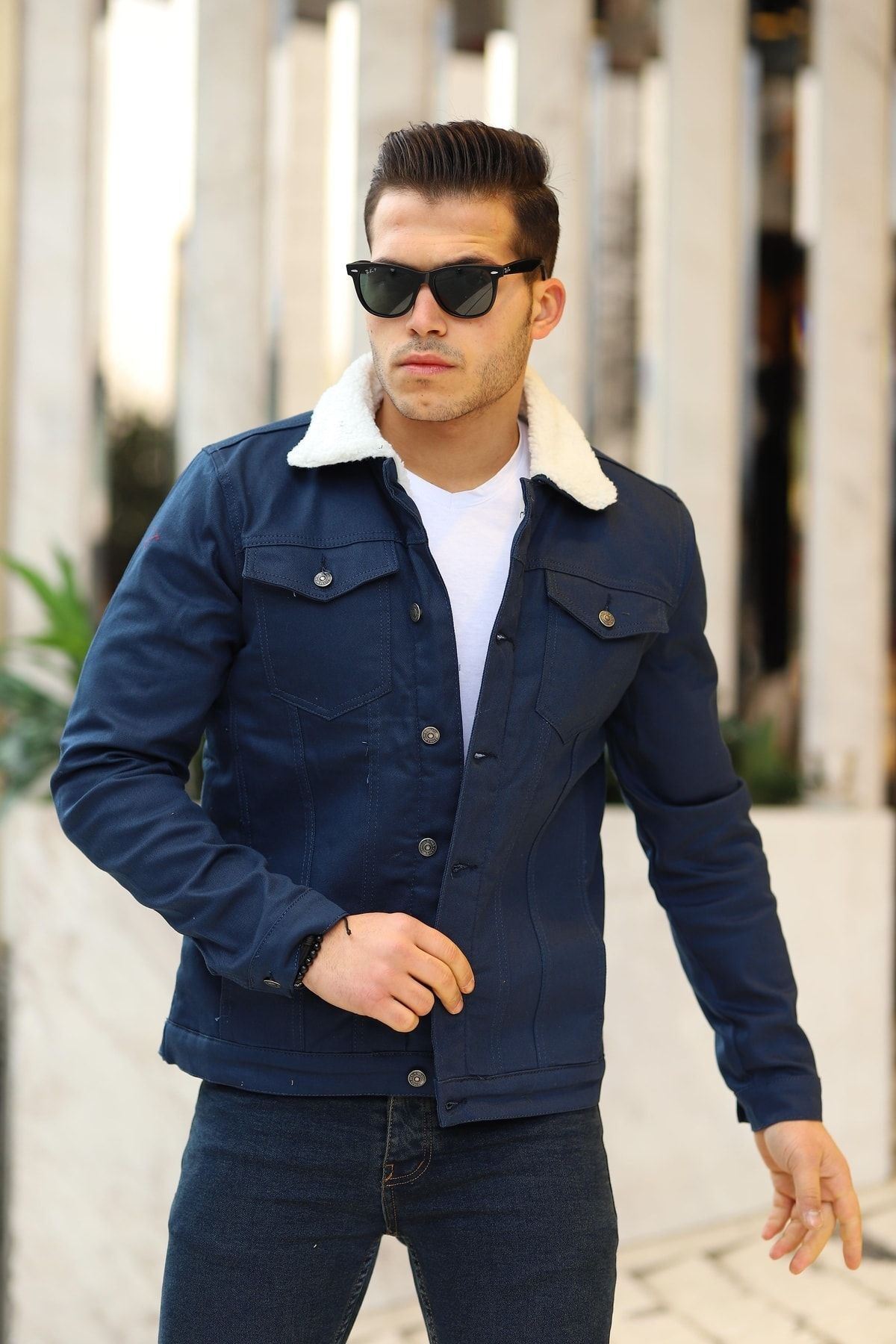 Erkek Içi Kürklü Kot Ceket