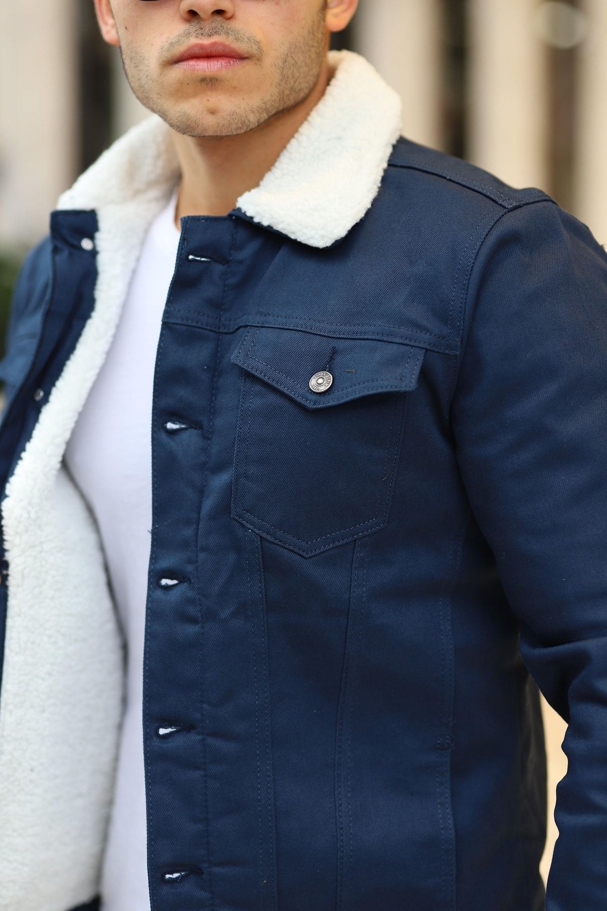 Erkek Içi Kürklü Kot Ceket
