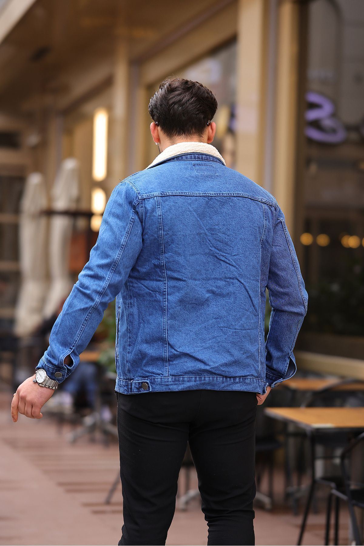 Erkek Içi Kürklü Kot Ceket