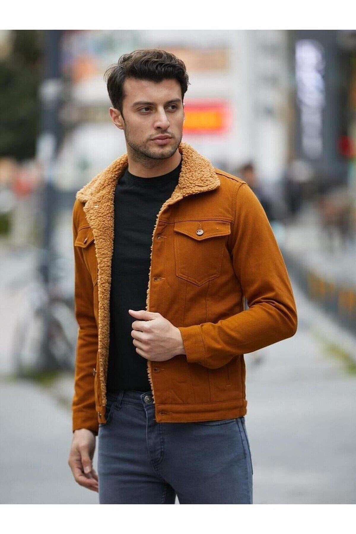 Erkek Içi Kürklü Kot Ceket