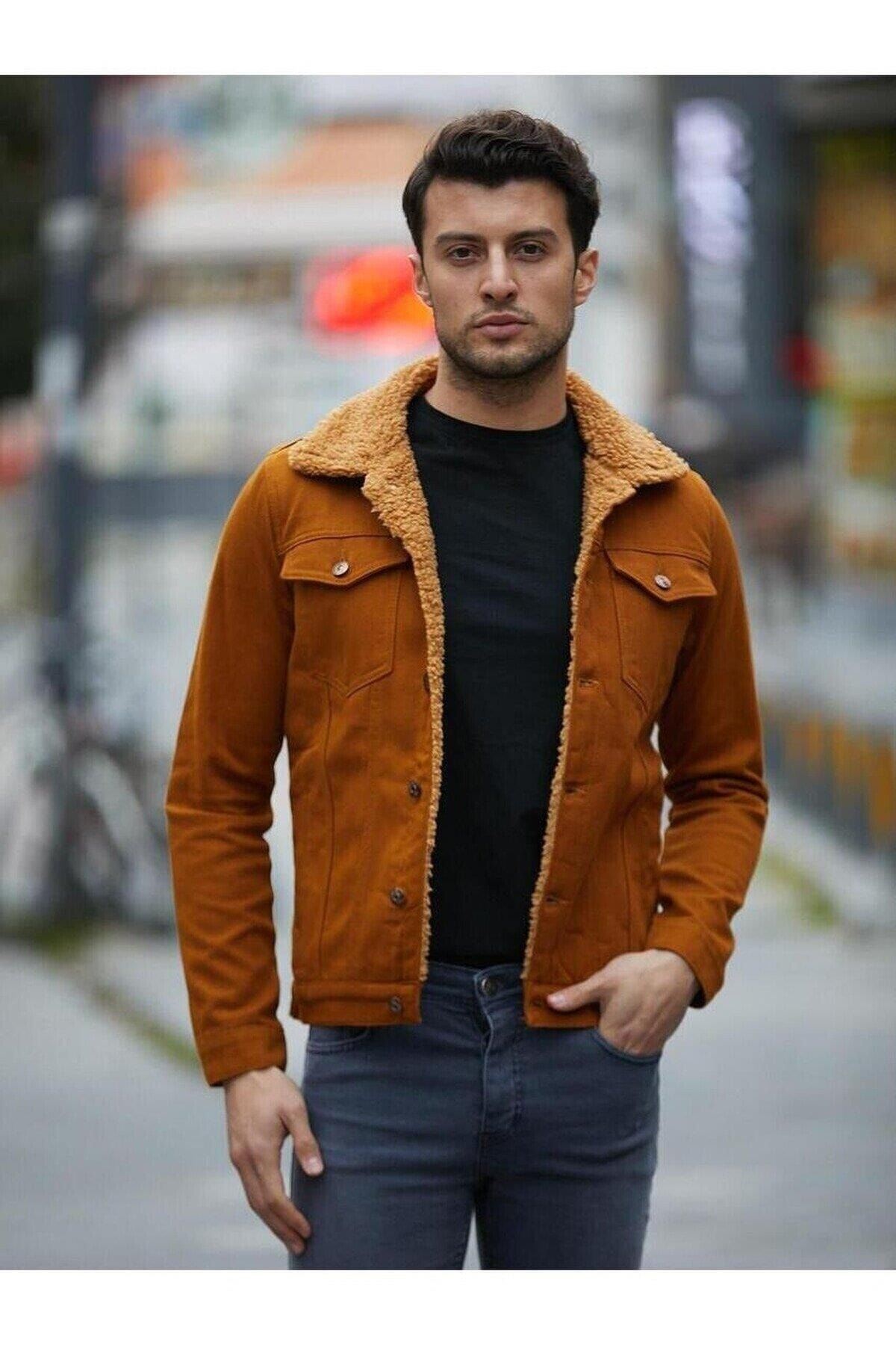 Erkek Içi Kürklü Kot Ceket