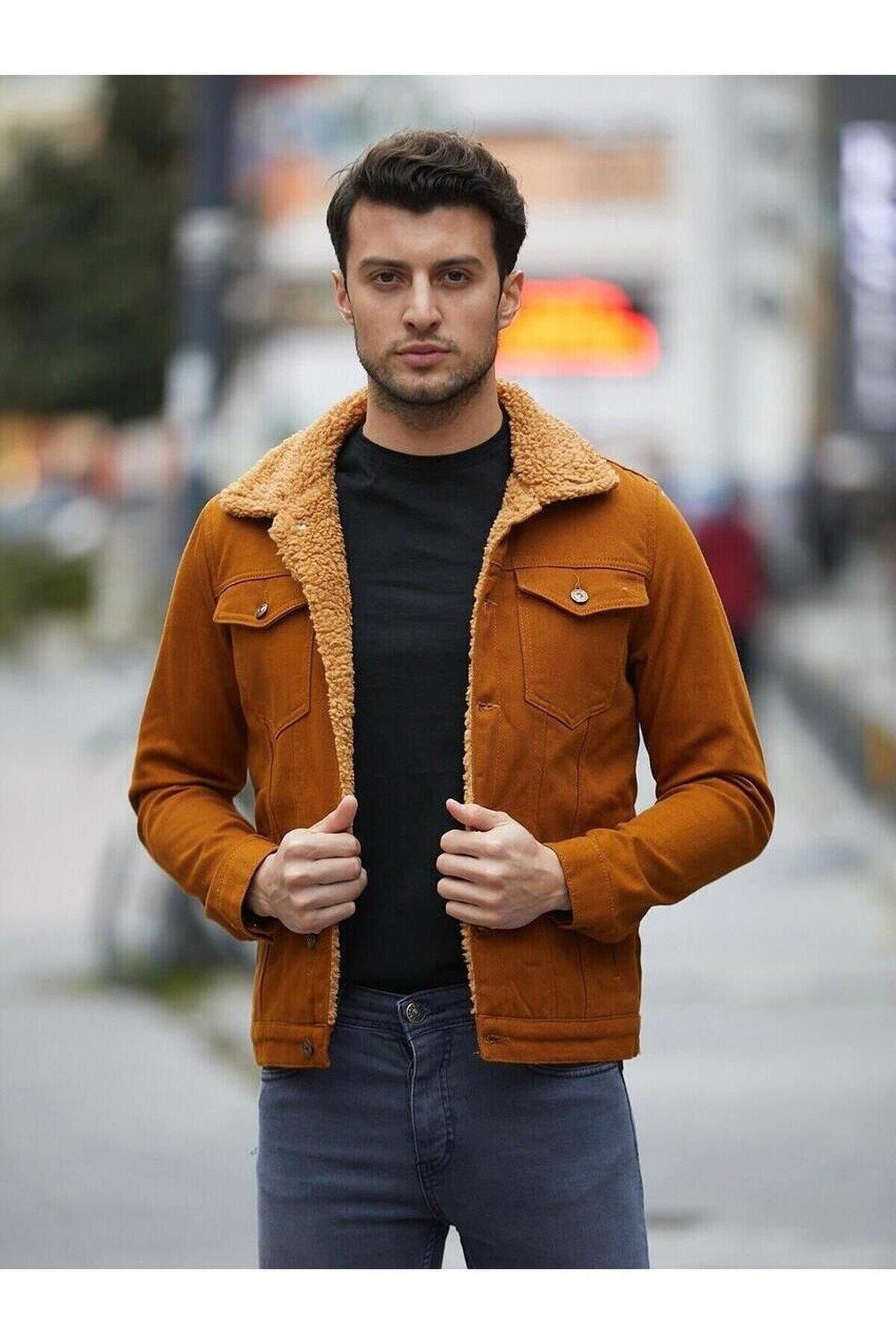 Erkek Içi Kürklü Kot Ceket