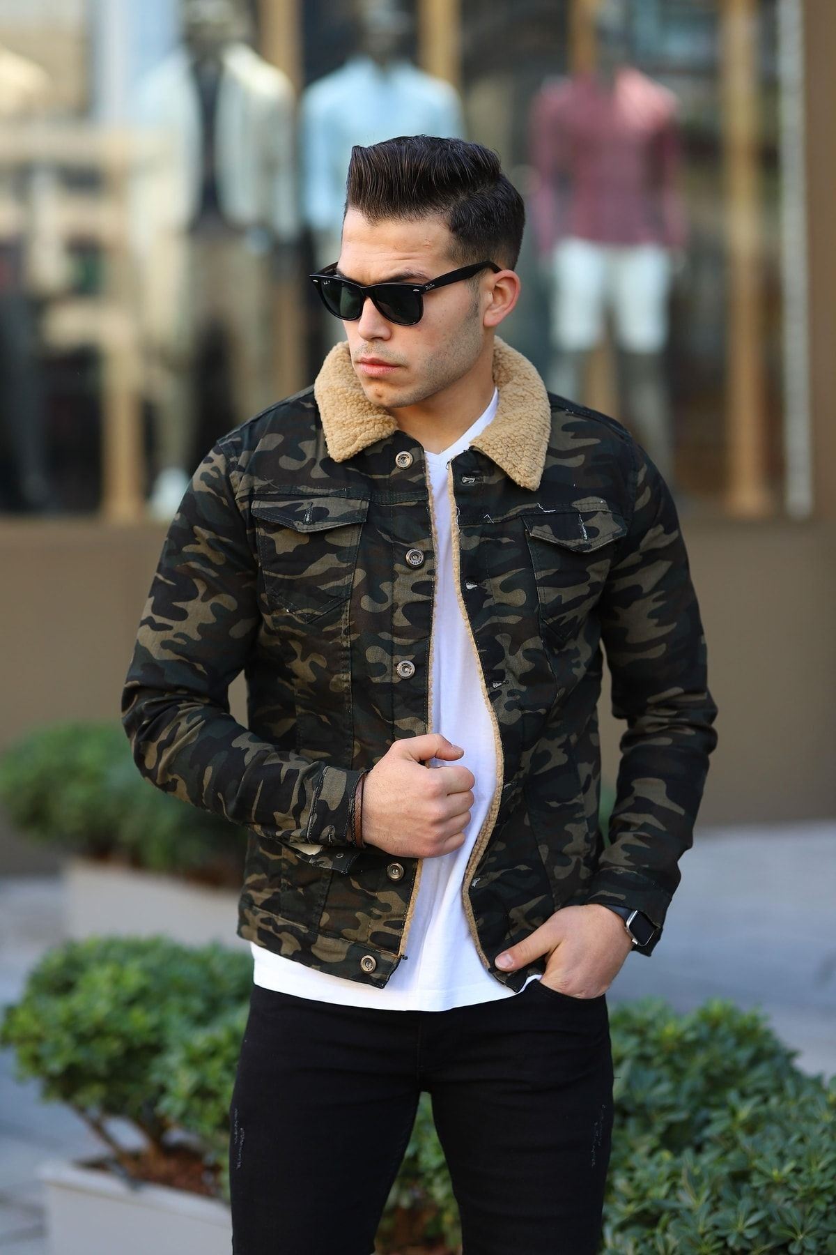 Erkek Içi Kürklü Kot Ceket