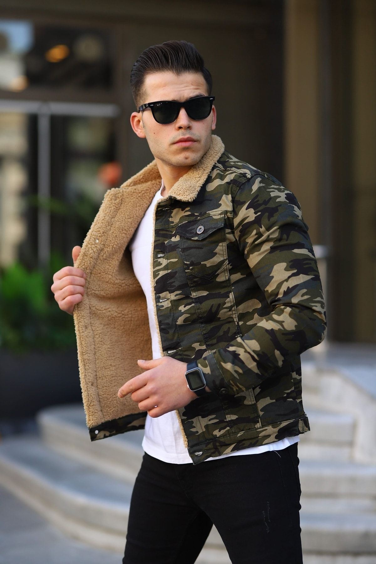 Erkek Içi Kürklü Kot Ceket