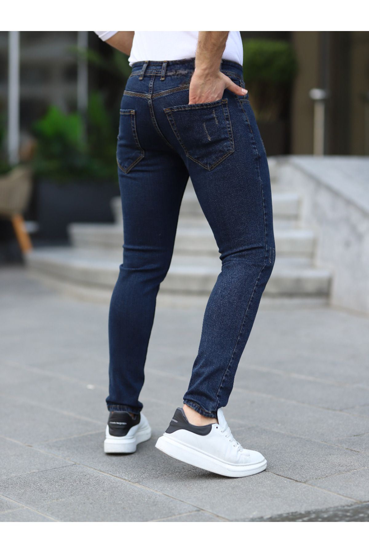 Erkek Slim Fit Likralı Denim Kot Pantolon