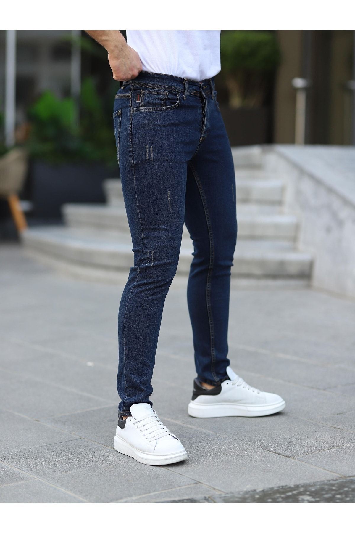 Erkek Slim Fit Likralı Denim Kot Pantolon
