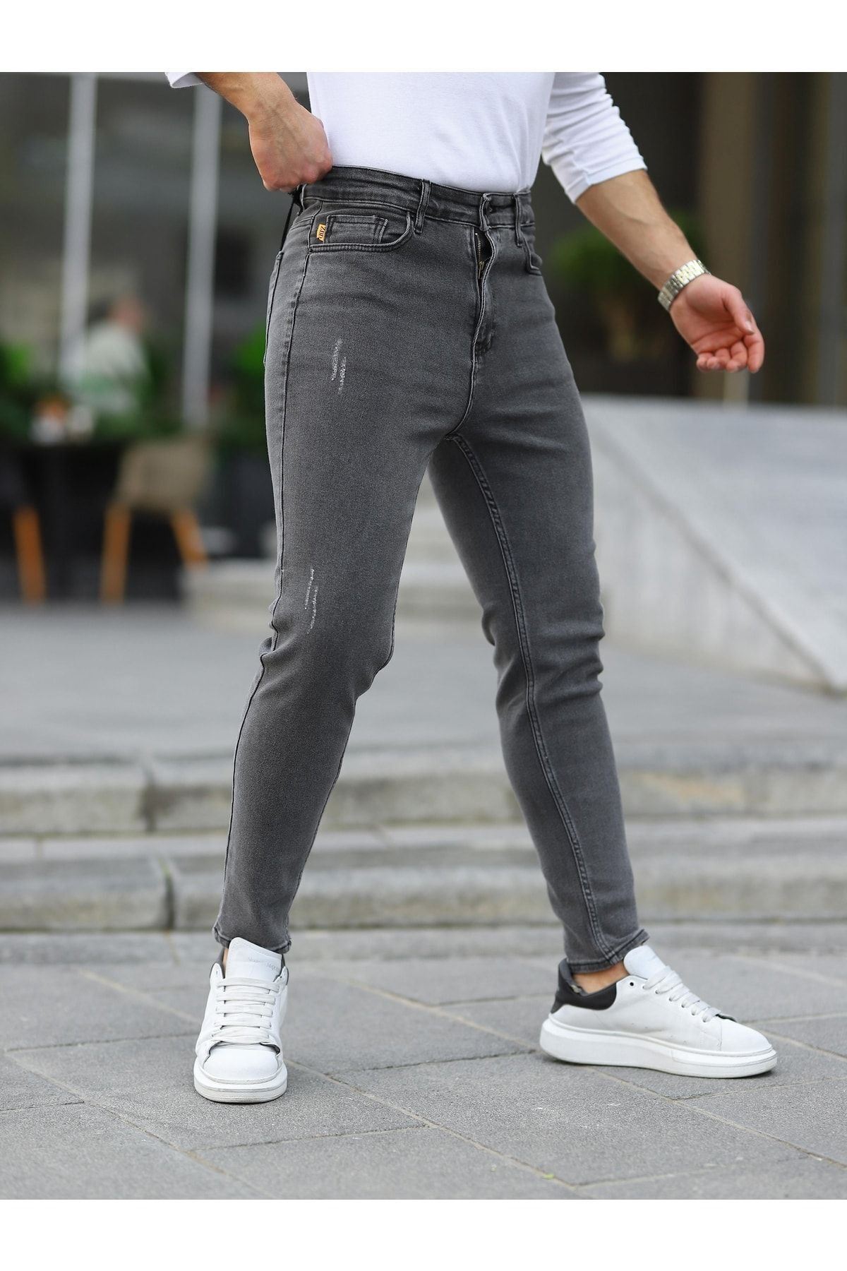 Erkek Likralı Boyfriend Jean Denim Kot Pantolon