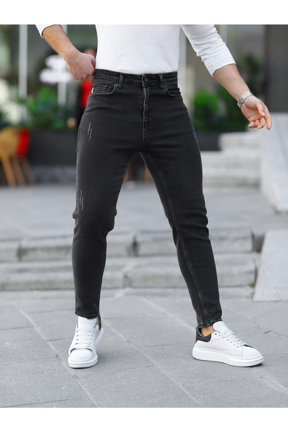 Erkek Likralı Boyfriend Jean Denim Kot Pantolon