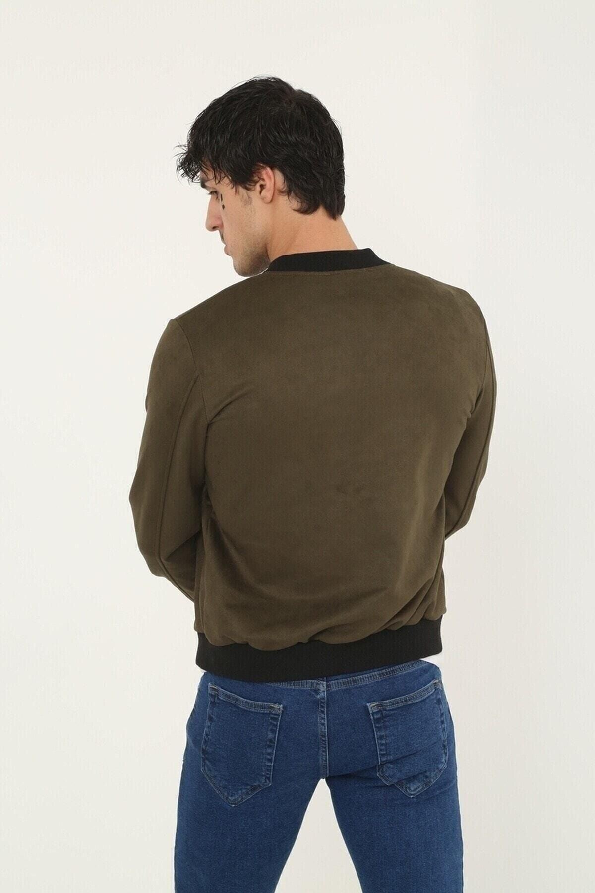 Erkek Dar Kesim Nubuk Süet Astarsız Likralı Su Itici Kolej Ceket