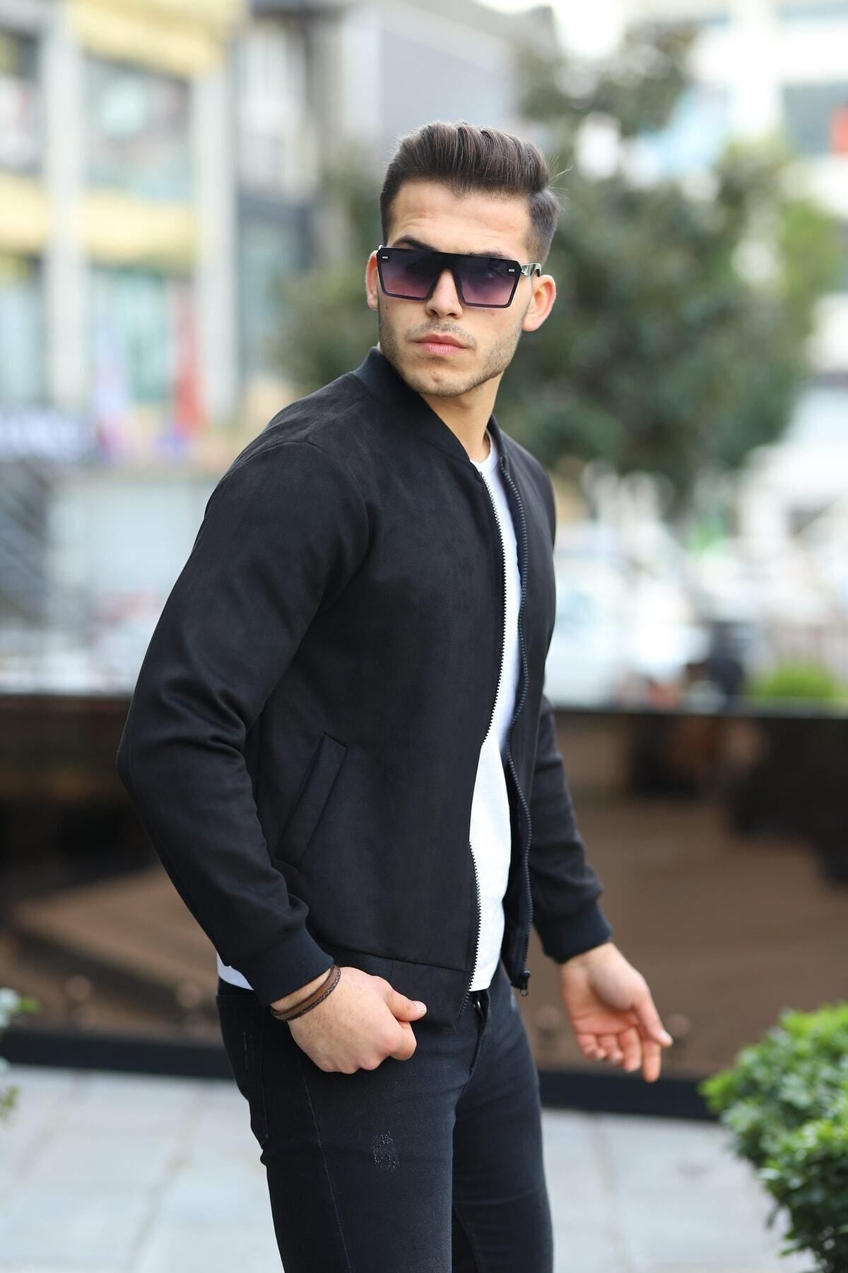 Erkek Dar Kesim Nubuk Süet Astarsız Likralı Su Itici Kolej Ceket