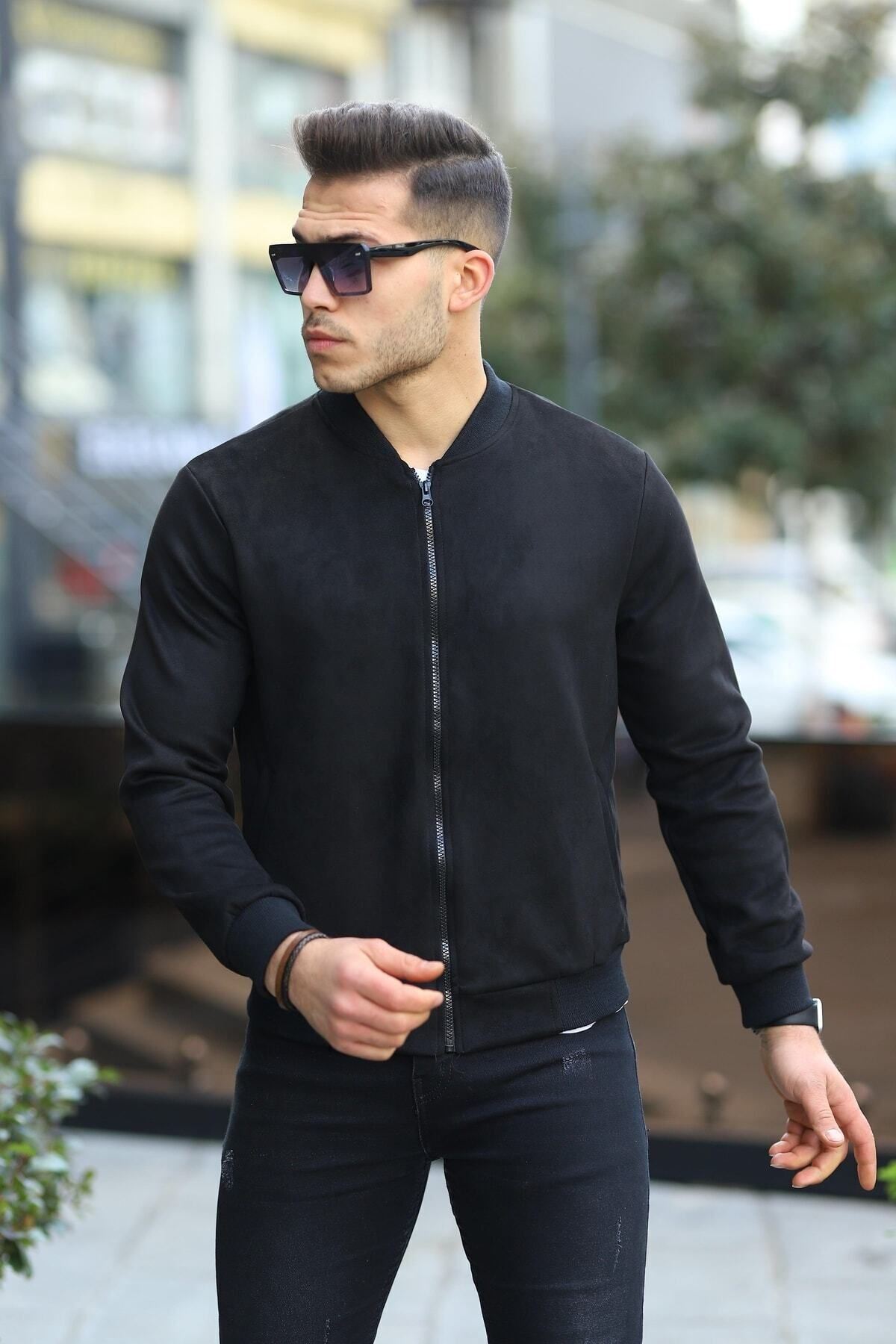 Erkek Dar Kesim Nubuk Süet Astarsız Likralı Su Itici Kolej Ceket