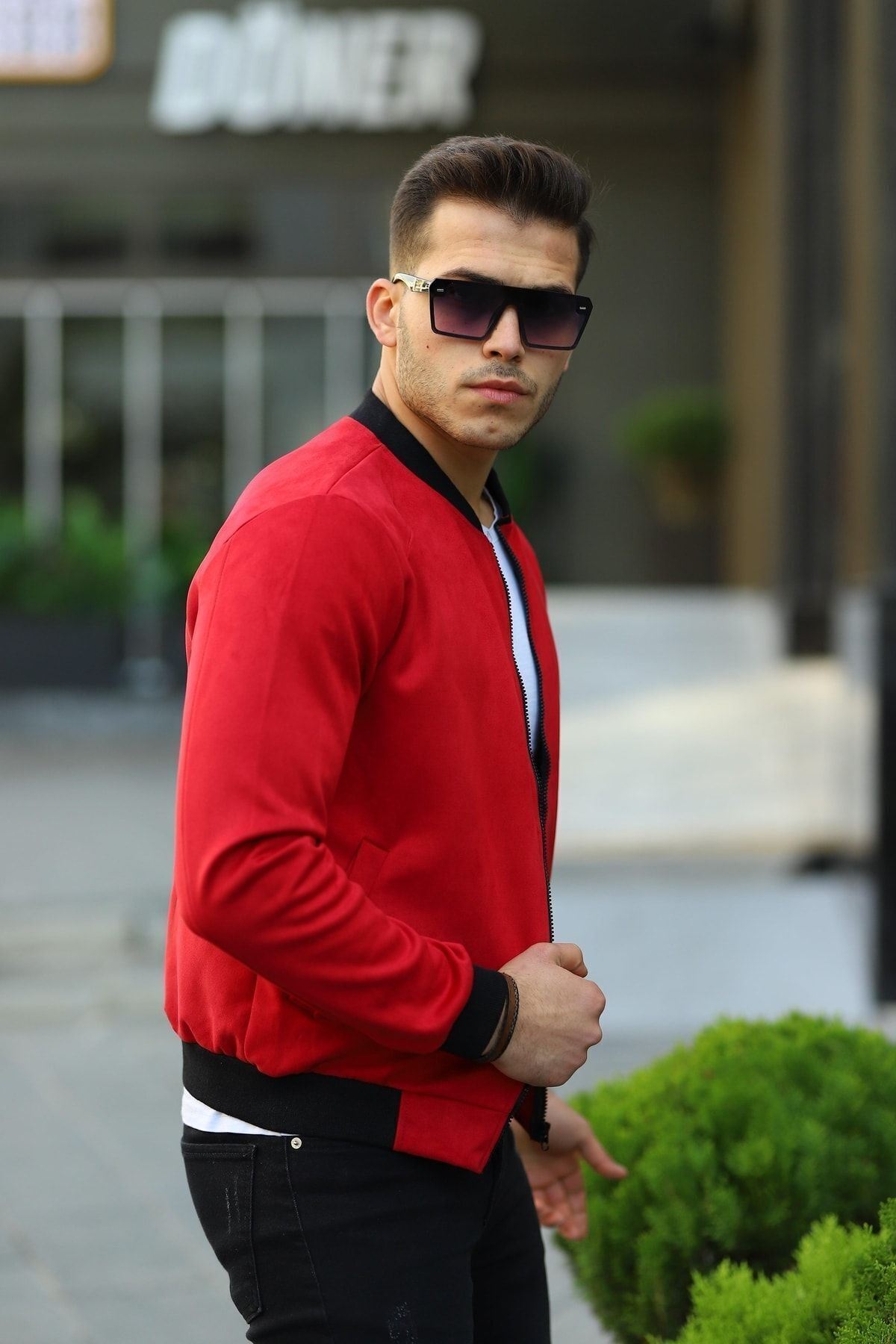 Erkek Dar Kesim Nubuk Süet Astarsız Likralı Su Itici Kolej Ceket