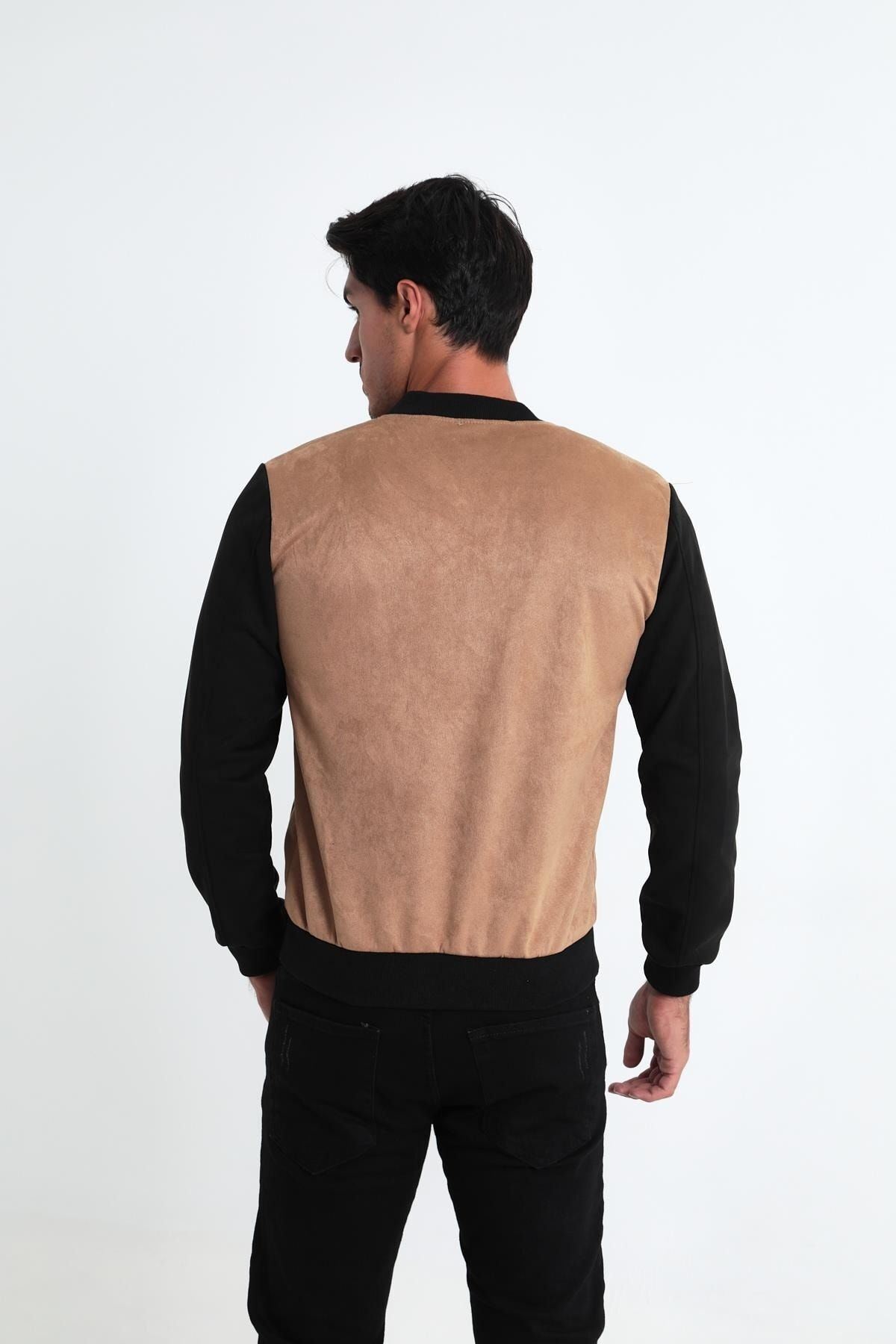 Erkek Dar Kesim Nubuk Süet Astarsız Likralı Su Itici Kolej Ceket