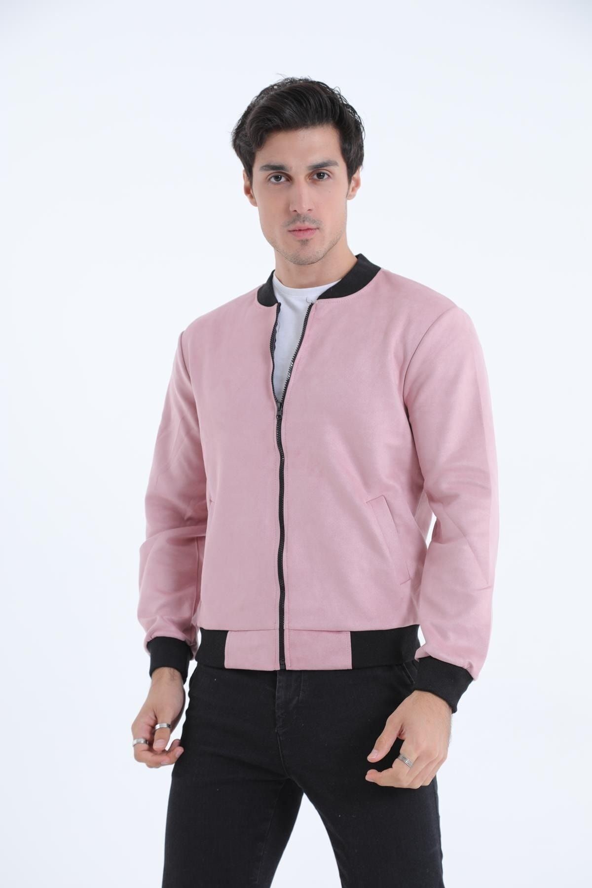 Erkek Dar Kesim Nubuk Süet Astarsız Likralı Su Itici Kolej Ceket