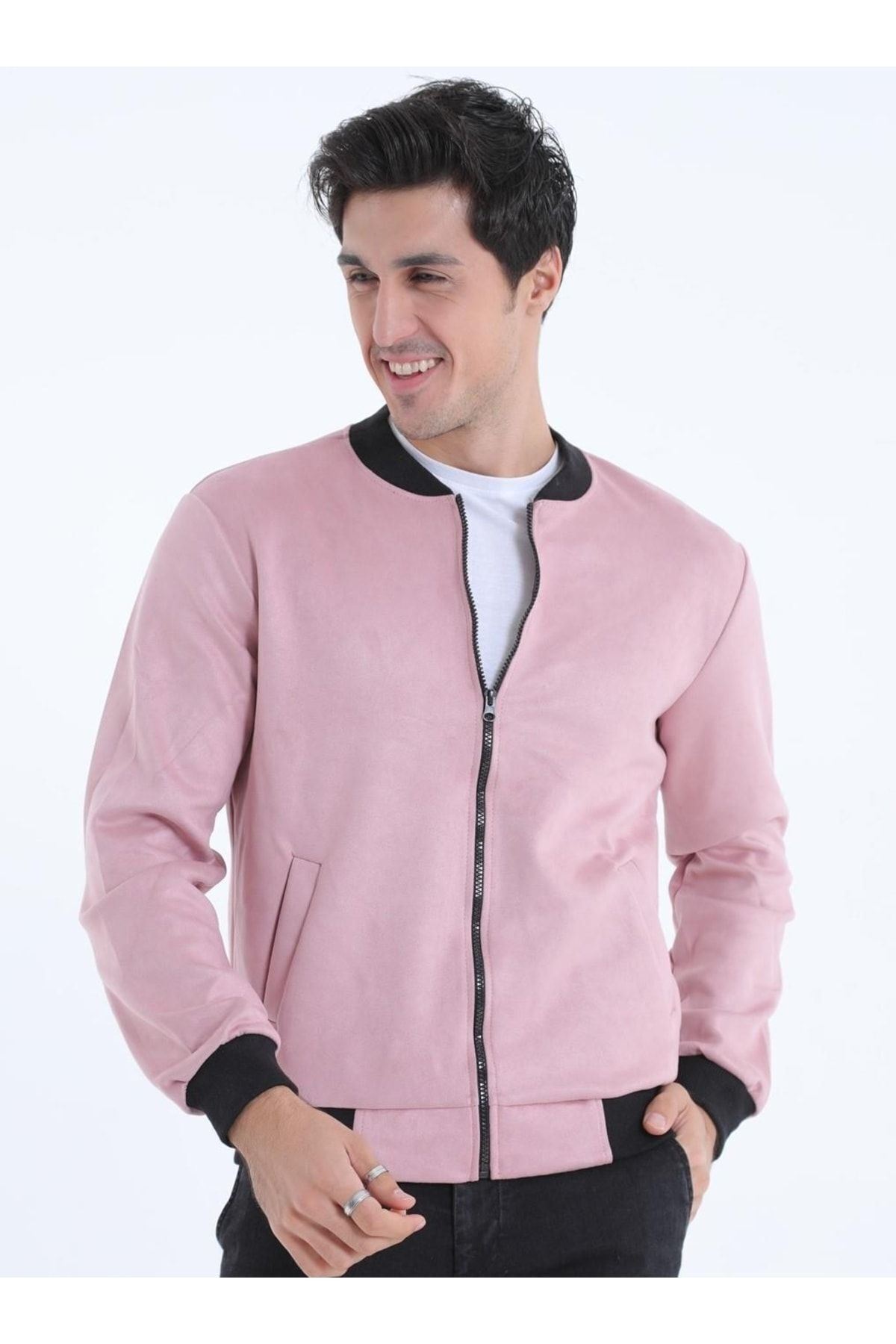 Erkek Dar Kesim Nubuk Süet Astarsız Likralı Su Itici Kolej Ceket