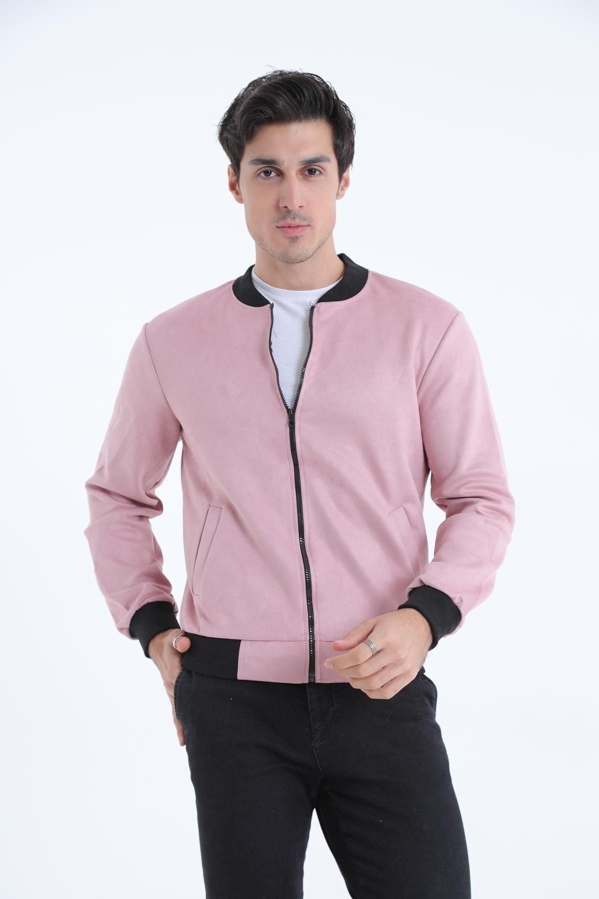 Erkek Dar Kesim Nubuk Süet Astarsız Likralı Su Itici Kolej Ceket