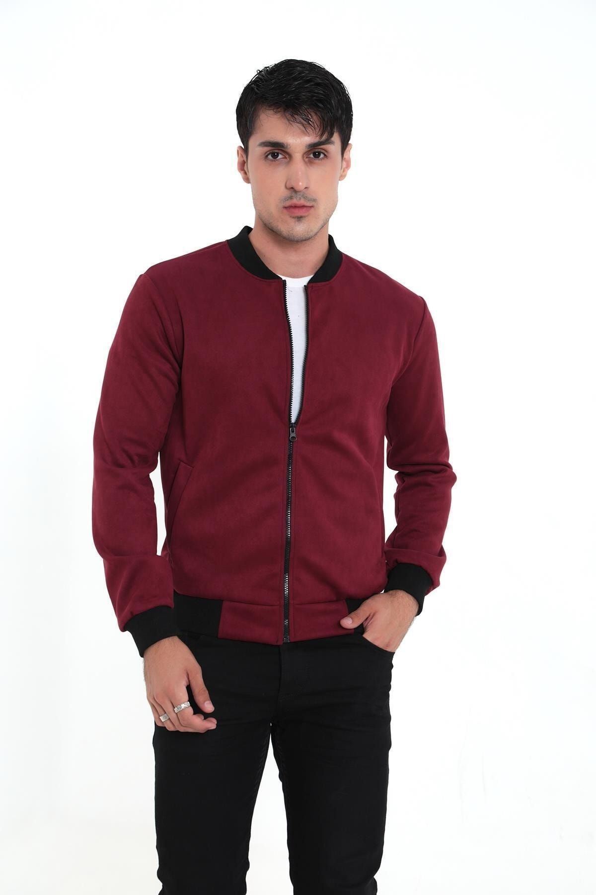 Erkek Dar Kesim Nubuk Süet Astarsız Likralı Su Itici Kolej Ceket