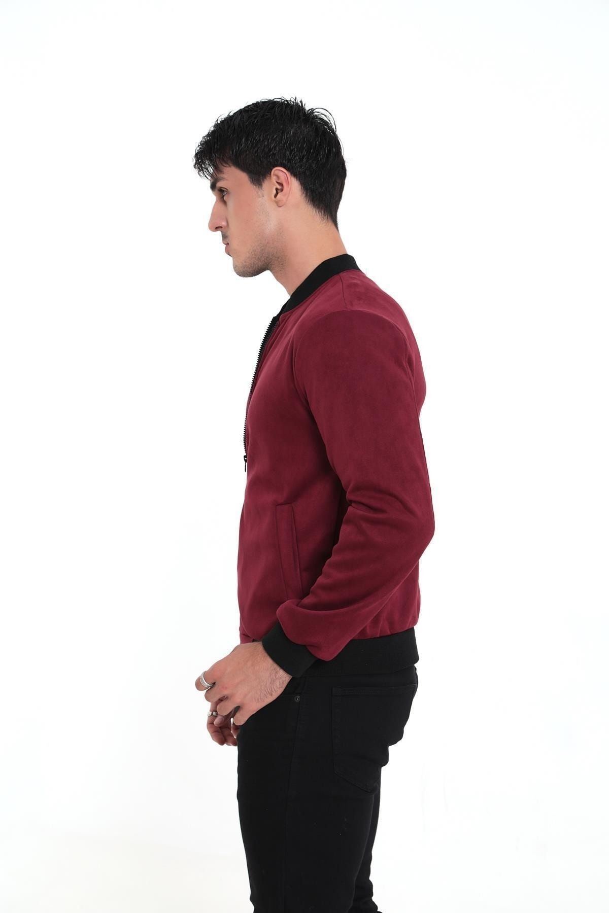 Erkek Dar Kesim Nubuk Süet Astarsız Likralı Su Itici Kolej Ceket