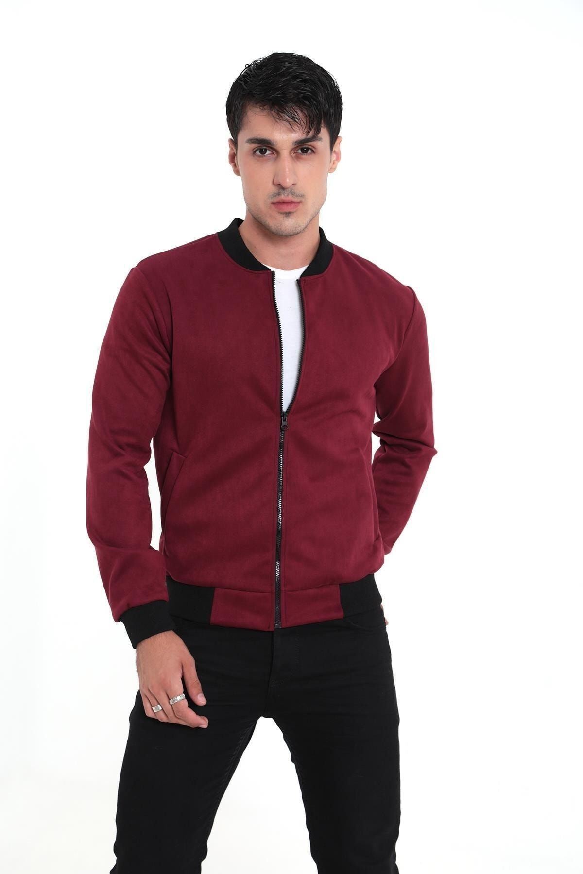 Erkek Dar Kesim Nubuk Süet Astarsız Likralı Su Itici Kolej Ceket