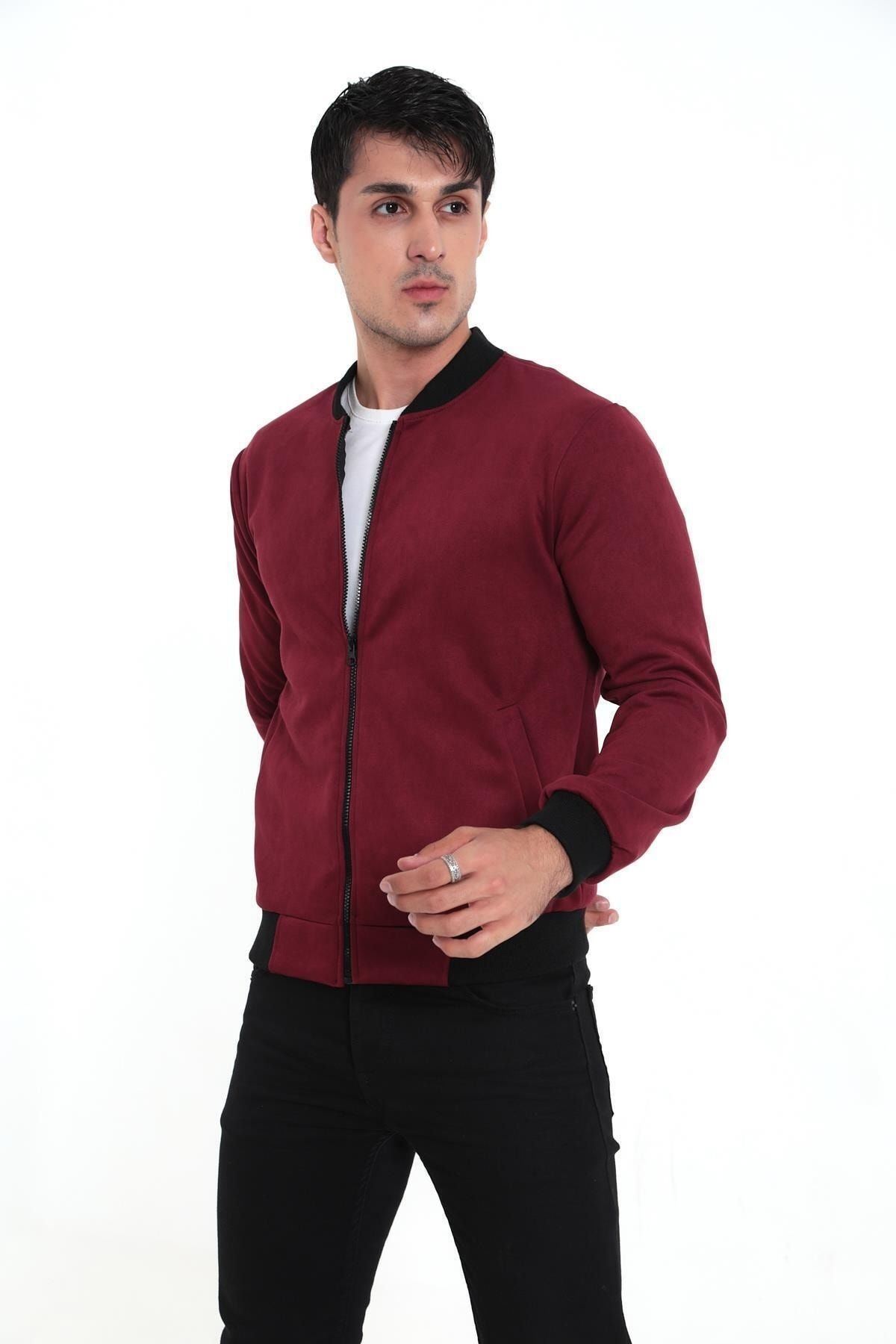 Erkek Dar Kesim Nubuk Süet Astarsız Likralı Su Itici Kolej Ceket