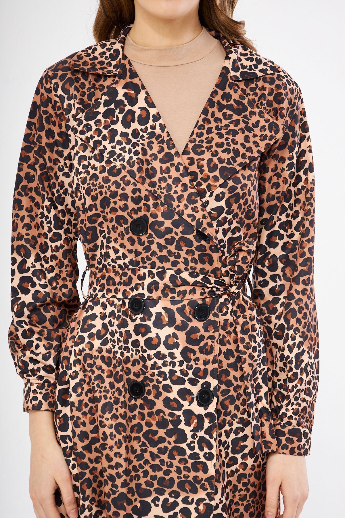 Astarsız Cepli Düğmeli Kuşaklı Yazlık Trenç