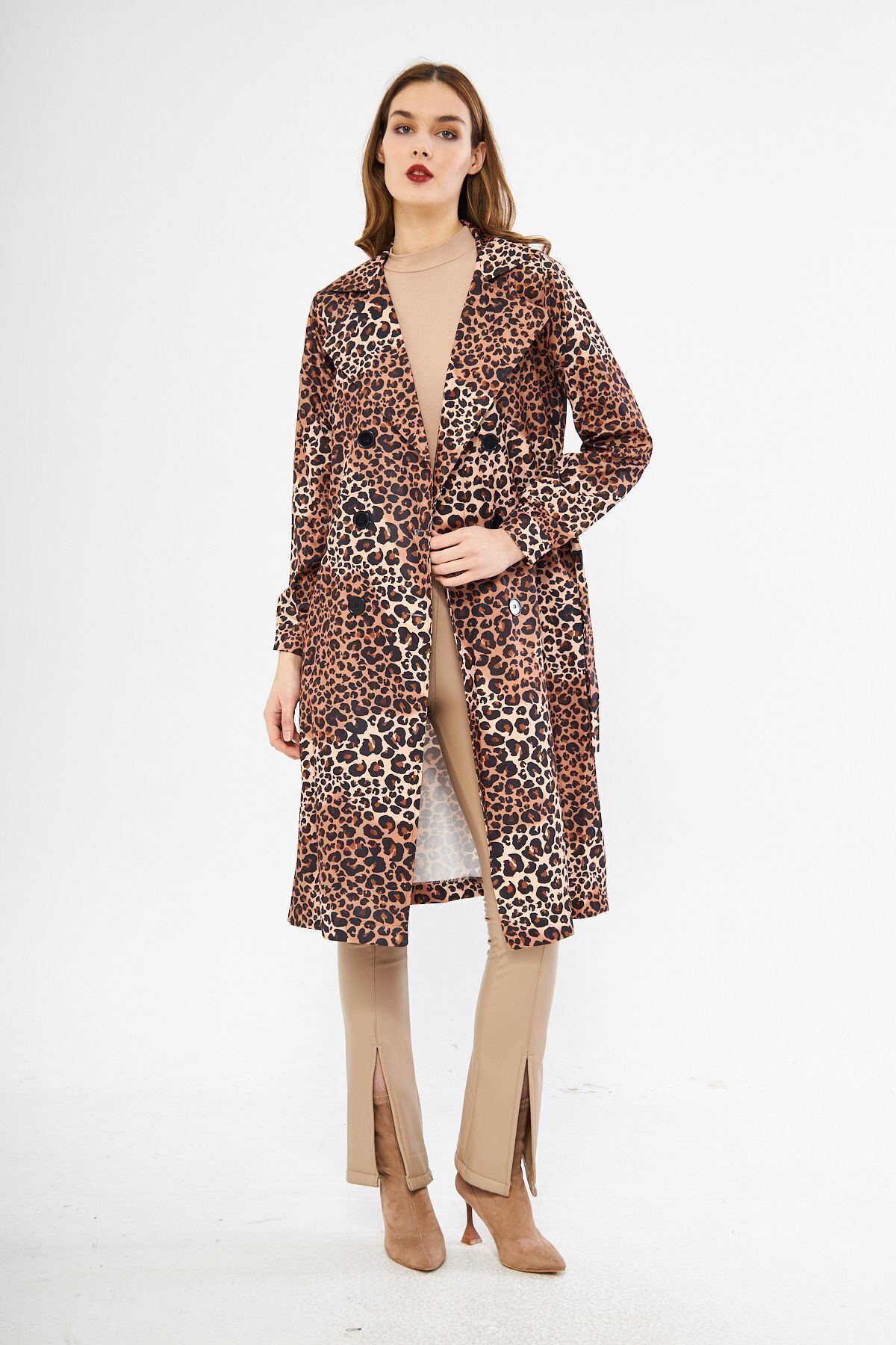 Astarsız Cepli Düğmeli Kuşaklı Yazlık Trenç