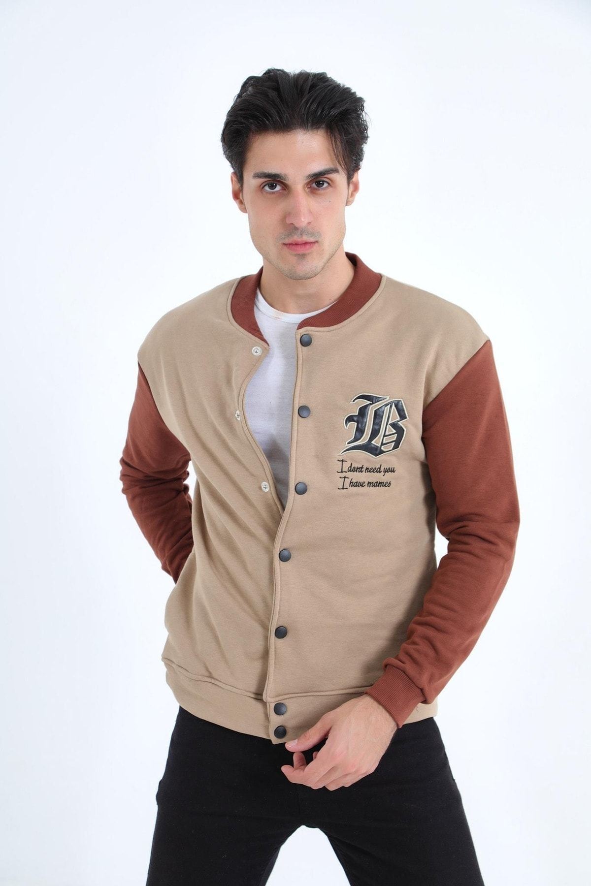 Erkek Mevsimlik Rahat Ve Şık Bej Kolej Ceket