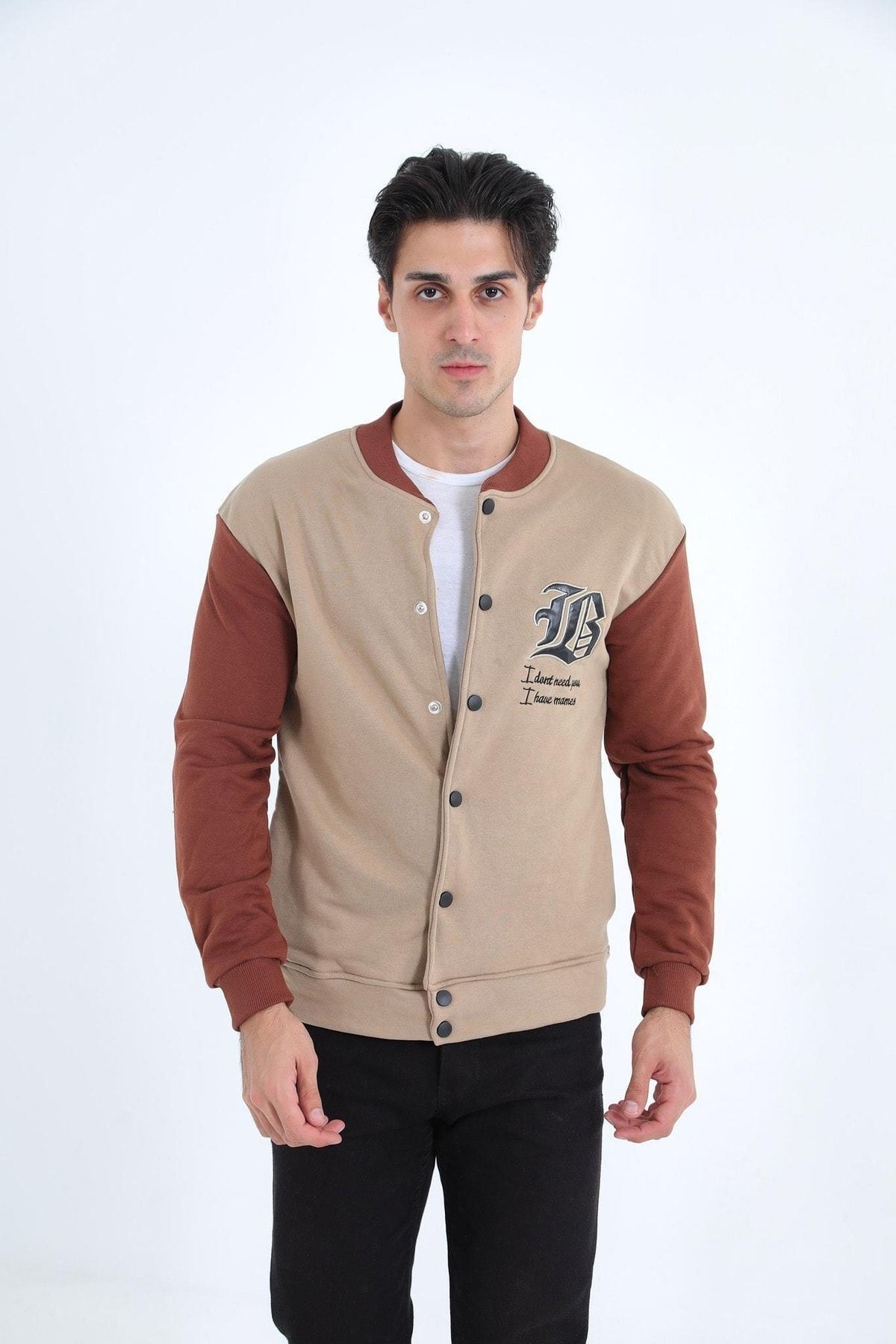 Erkek Mevsimlik Rahat Ve Şık Bej Kolej Ceket