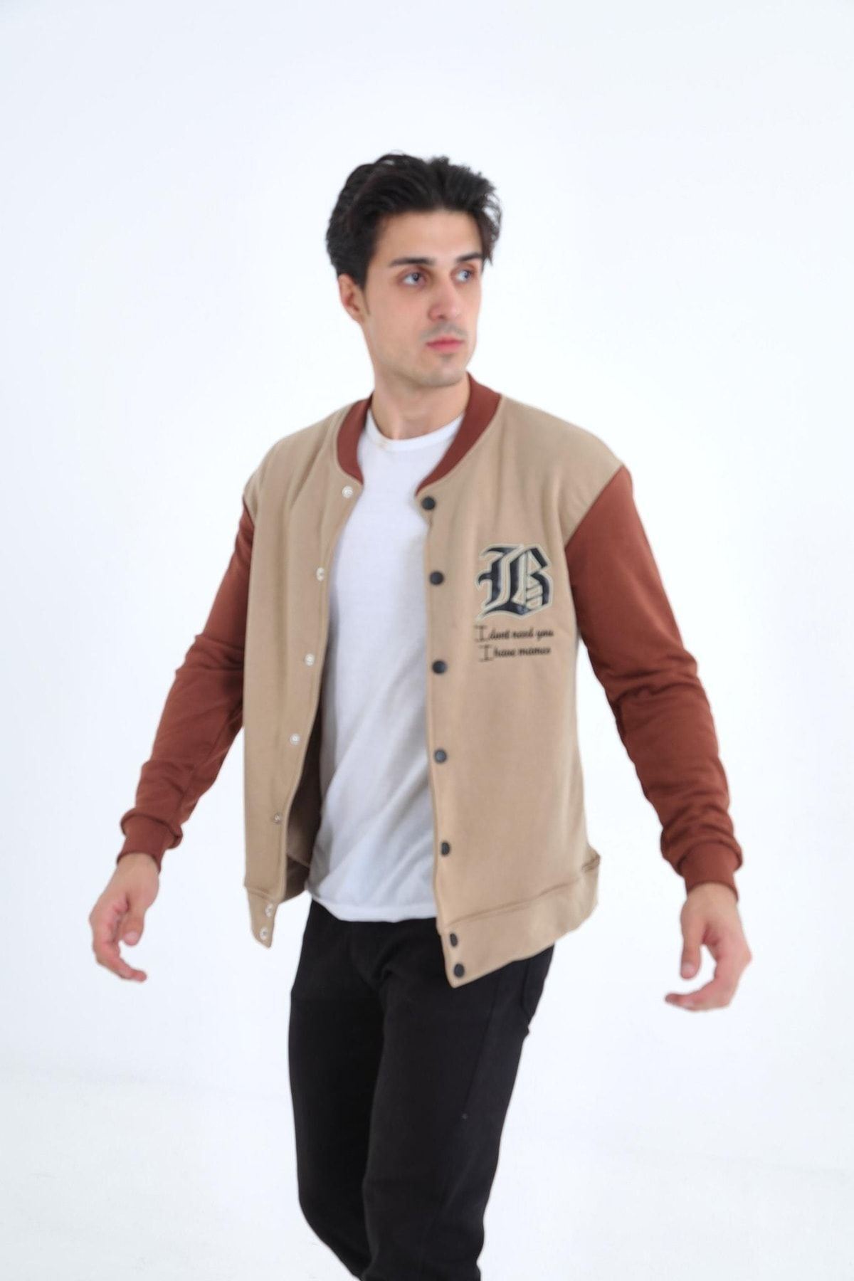 Erkek Mevsimlik Rahat Ve Şık Bej Kolej Ceket